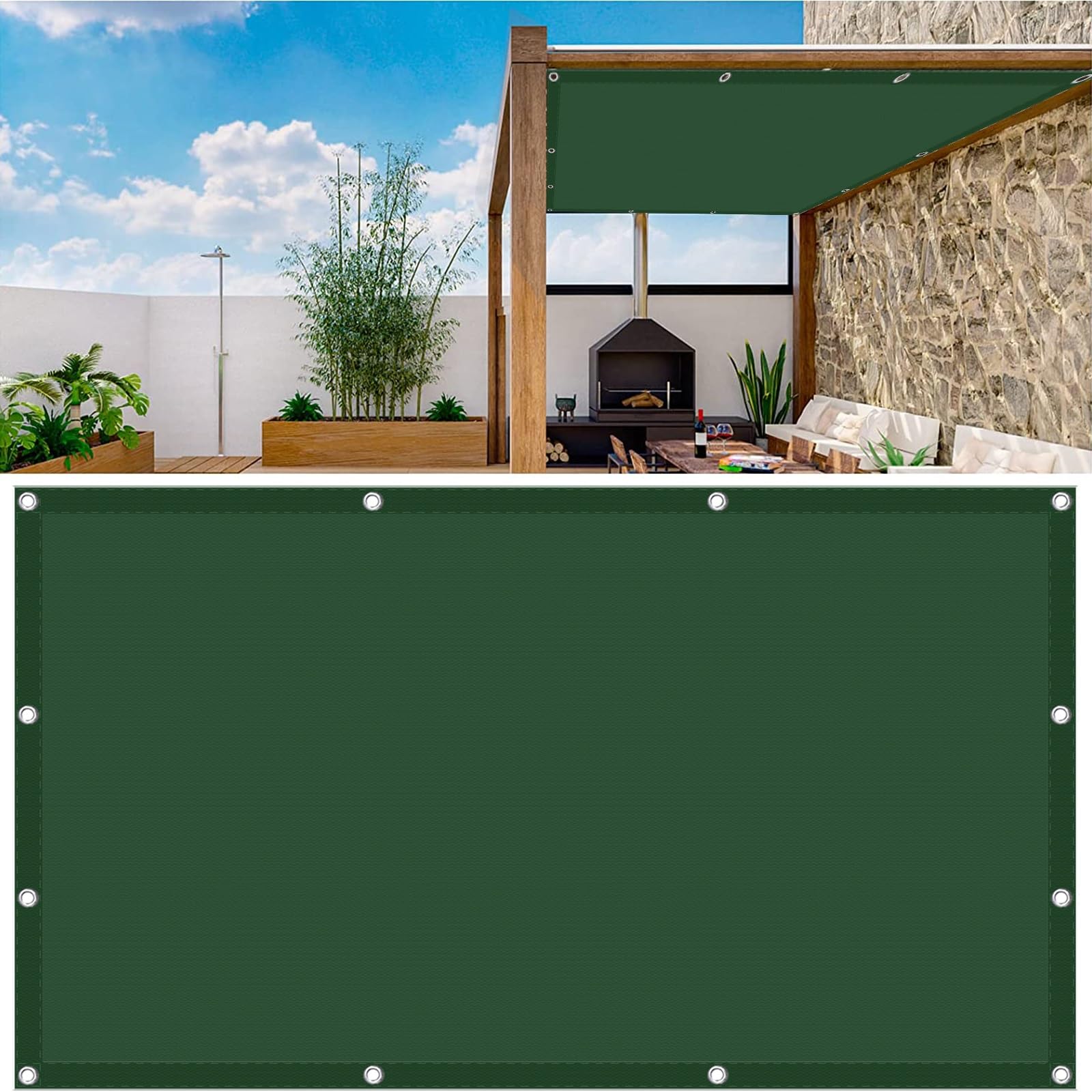 Protection UV 98% avec ce voile d'ombrage épaissi 1,8x5 m