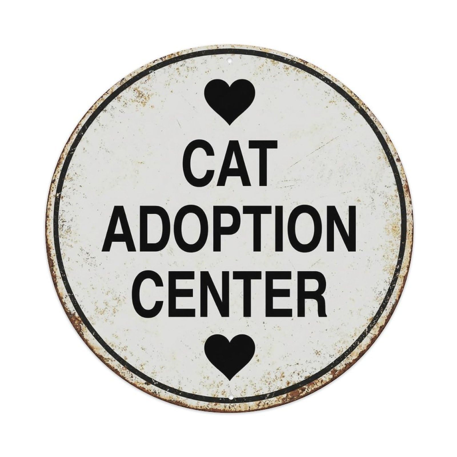 Vintage Cat Adoption Center Decor Metal Tin Sign