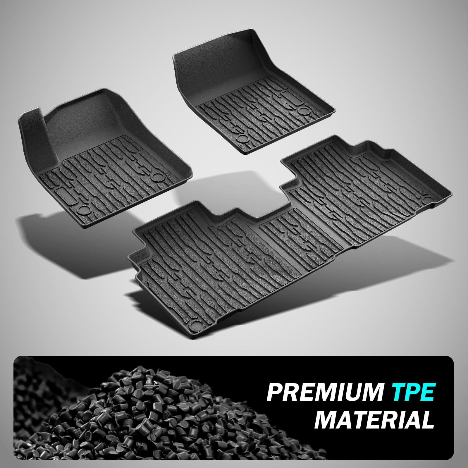 BestEvMod All Weather Floor Mats Compatible with 2023-2025 Chevy Blazer EV Cadillac Lyriq Honda Prologue 2025 2024 Accessories — view 2