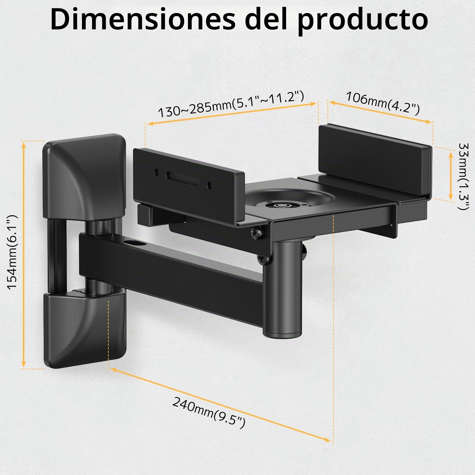 PUTORSEN Soporte de Pared para Altavoces, Paquete Universal de 2 Soportes para Home Cinema, Monitor Audio, Carga máx. 25 kg,