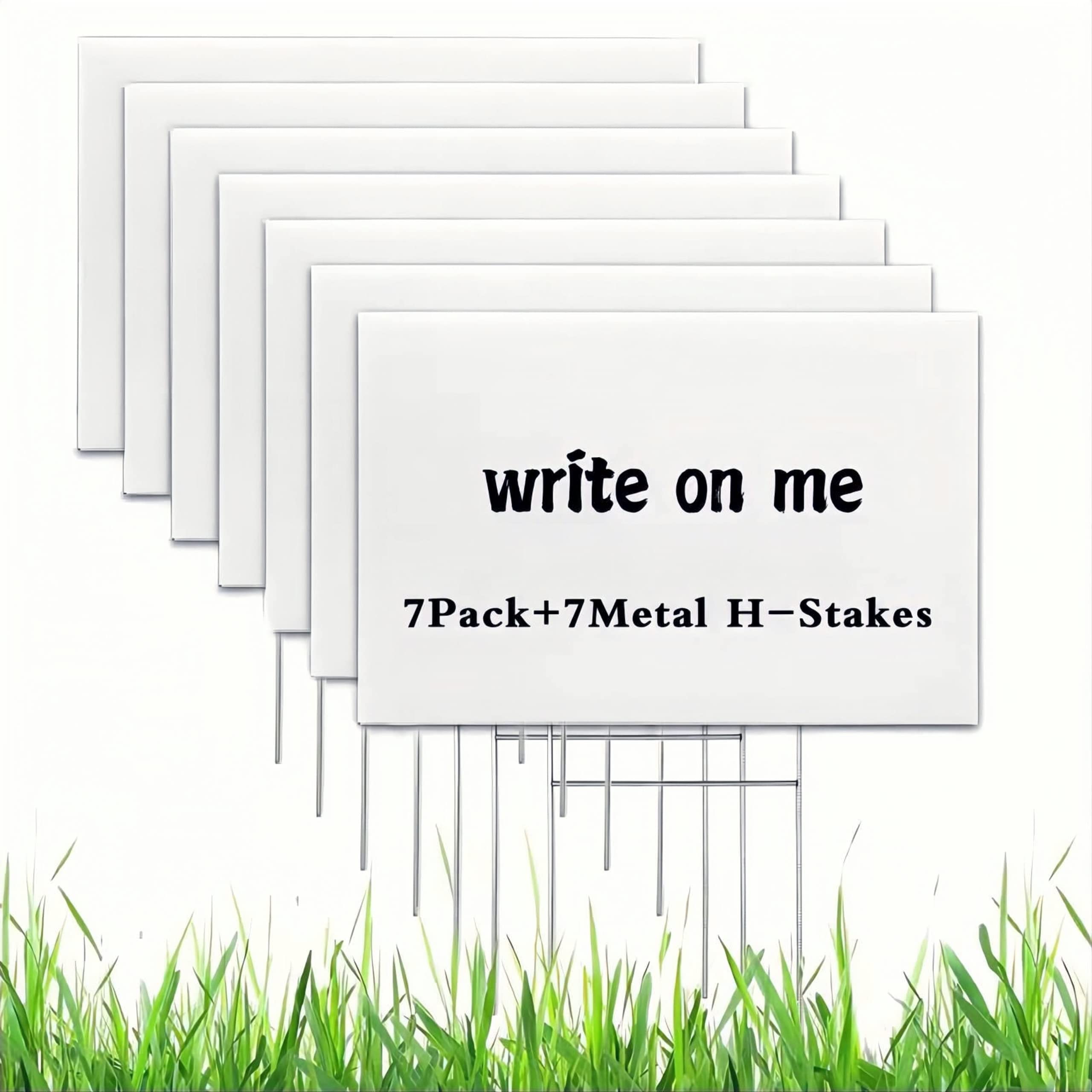 Buy WENWELL Blank Yard Signs with H Metal Stakes 17 x 12 in,Real Estate