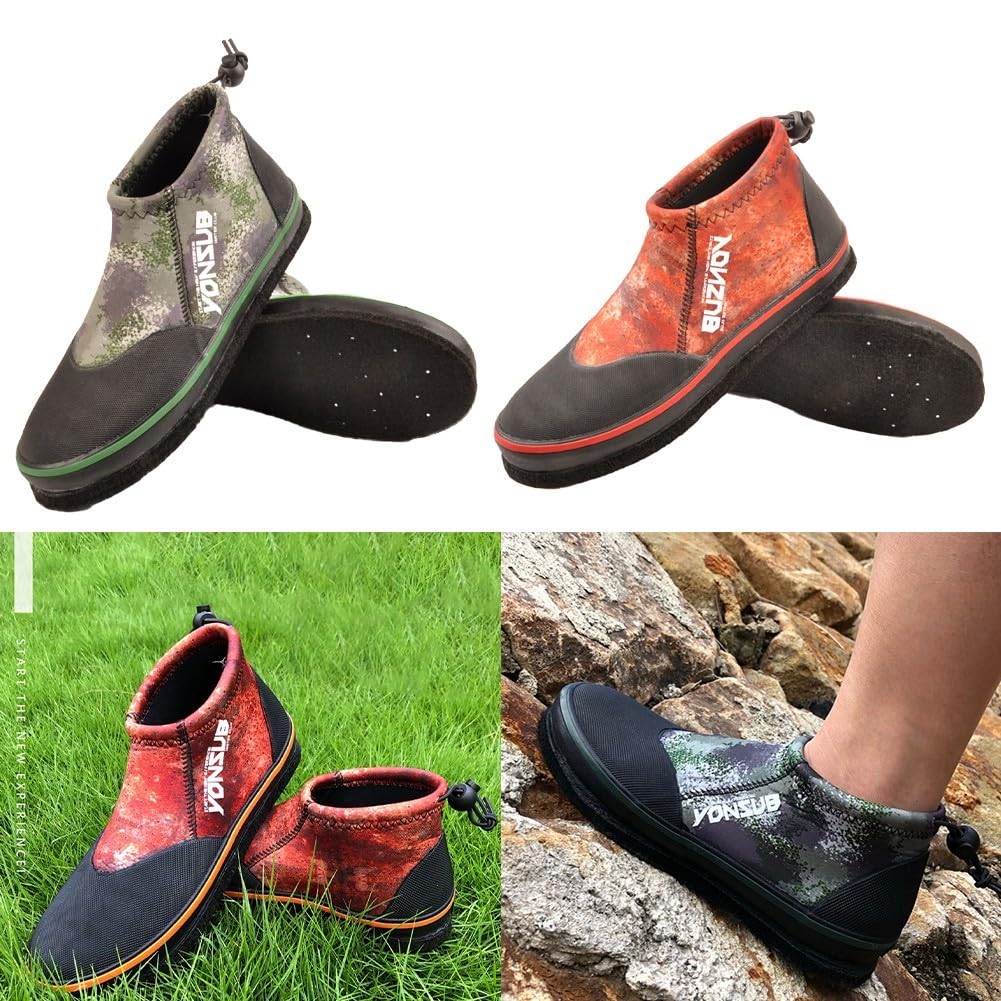 Zapatos de pesca con suela de fieltro, botas de neopreno con tacos de acero, tracción antideslizante para roca, lodo, agua fría, equipo de pesca