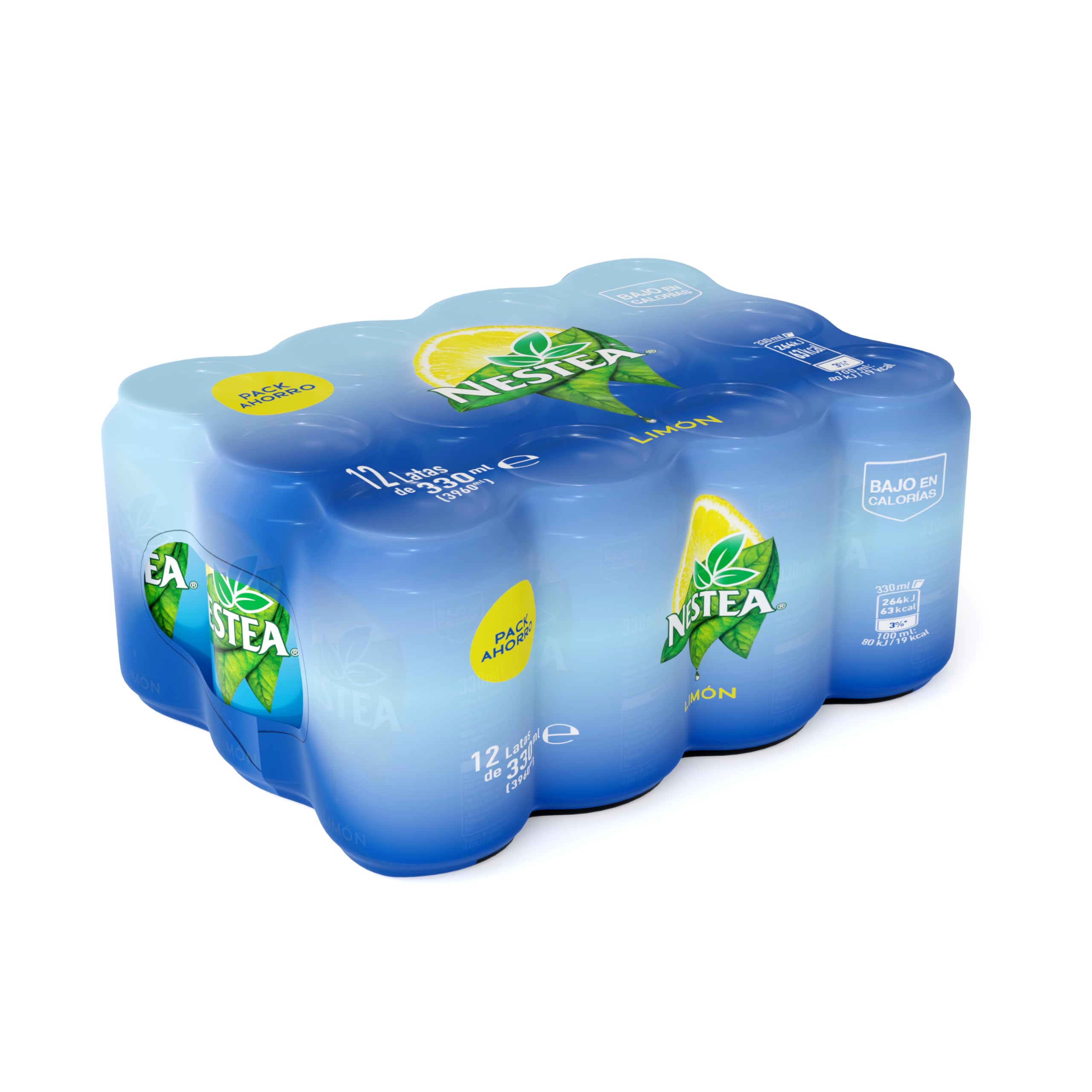 Nestea Té con Sabor a Limón, Lata 33 cl, Pack de 12, Refresco Refrescante, Bebida Listo para Disfrutar, Pack Familiar, Lata 33 cl