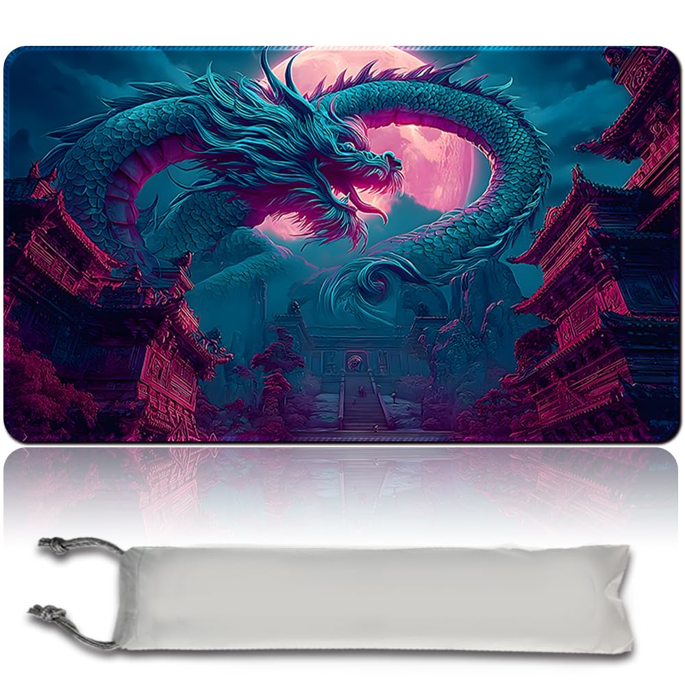 MTG Premium XXL Gaming Mat (60 x 35 cm) - High-Resolution Fantasy Design - Non-Slip Rubber Mat for TCG/CCG/MTG (No Zone, mtg50-10)