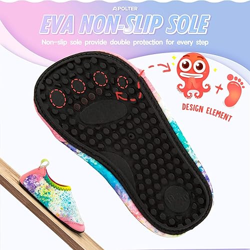 Miniatura 5 de Zapatos de agua o natación estilo calcetín para niños, unisex, antideslizantes, para la playa o piscina, color aguamarina