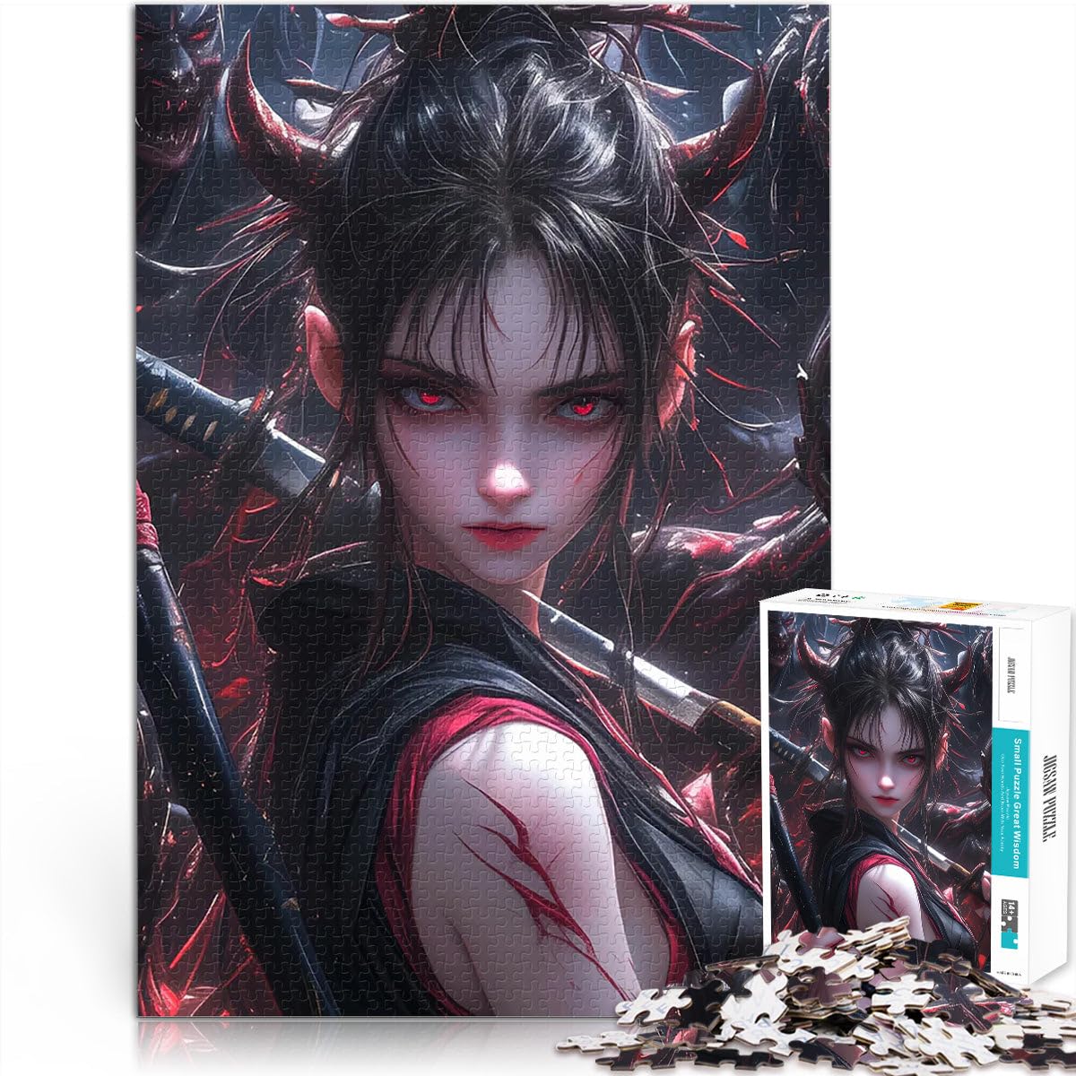jigsaw 1000 pieces for adults Demon Slayer Girl Pädagogisches Spielzeug zum Stressabbau Gutes Geschenk38x26cm