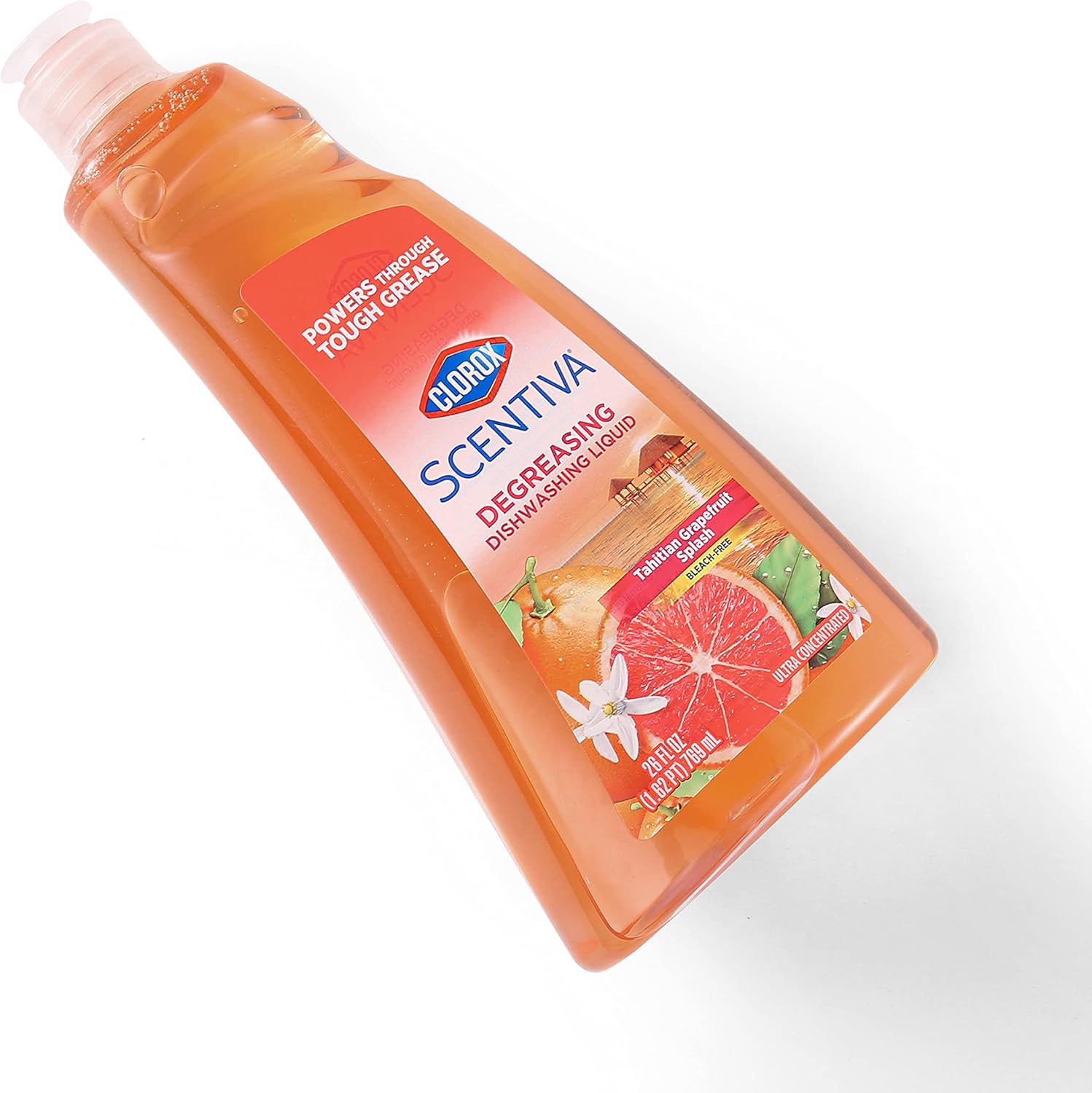 Clorox Scentiva Dish Soap in Tahitian Grapefruit Splash, 26 Ounces | Clorox Scentiva Dish Soap | Dishwashing Liquid Cuts Through Tough Grease, Quick Rinse Formula, Tahitian Grapefruit Splash, 26 oz : Everything Else