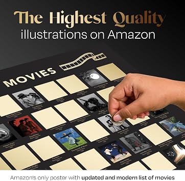 Palettes and Prints Movie Lovers Bundle - Top 100 Horror Movies + Top 100 Movies Scratch Off Poster