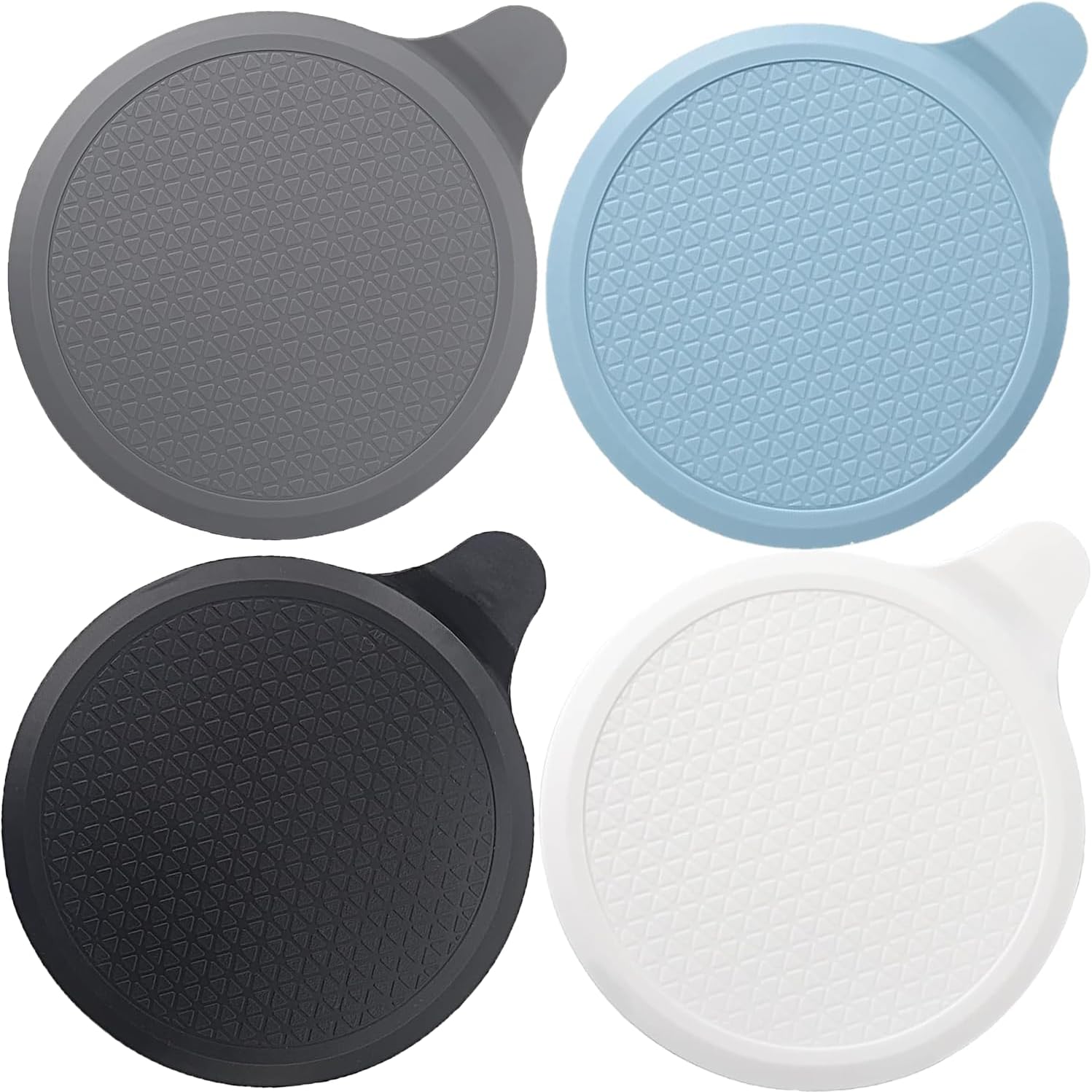 4 Pack Bathtub Plug Silicone Bath Plug Hole Cover 15 CM, Universal Sink Plug for Kitchens, Bathrooms and Laundries, Shower Plug (Gray, Blue, Black, White)