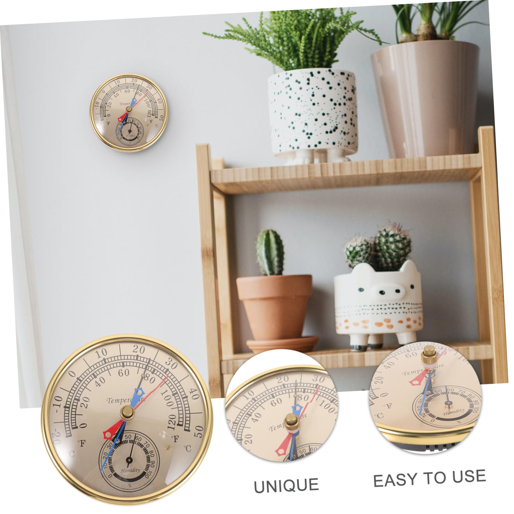 Toyvian 3 Pièces Thermomètre et compteur d'humidité hygromètre mural camping Parie d'humidité intérieure capteur météo thermomètre de pièce thermomètre intérieur Un verre