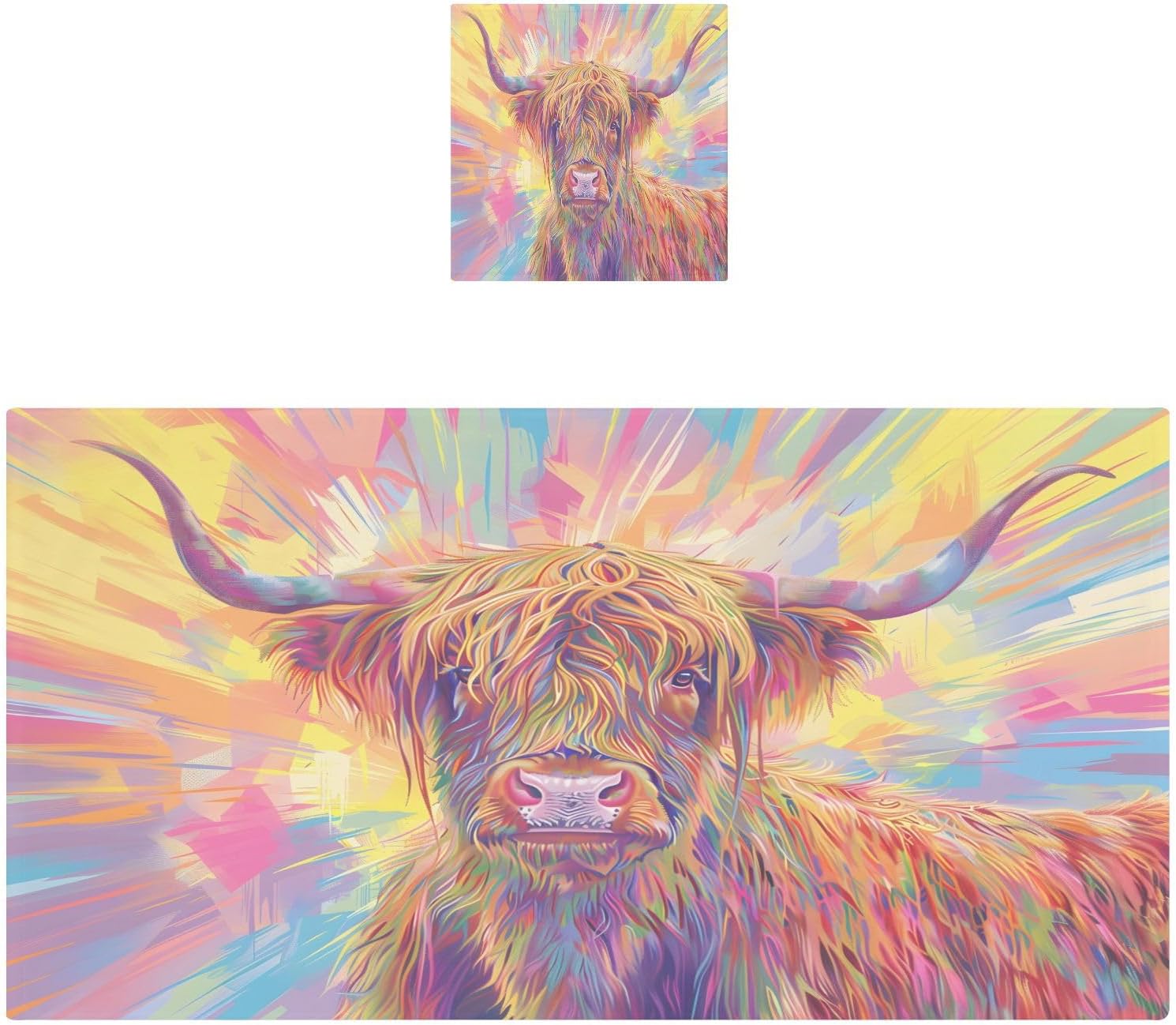 Hand Towels Premium Soft and Highly Absorbent Long Hair Highland Cow 2 Pcs Towels for Bathroom Set 100% Cotton Decorative Face Towels