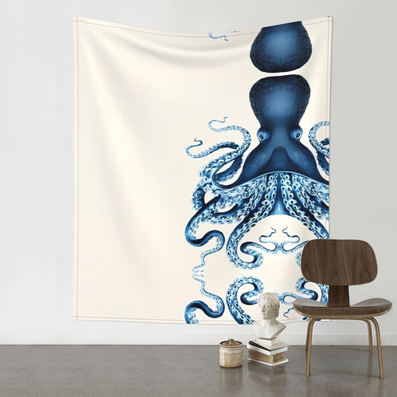 HJFCZH Octopus Prints Wall Tapestry 60x51in – Boho Decor Throw for Bedroom, Dorm, Beach Cover & Picnic Blanket