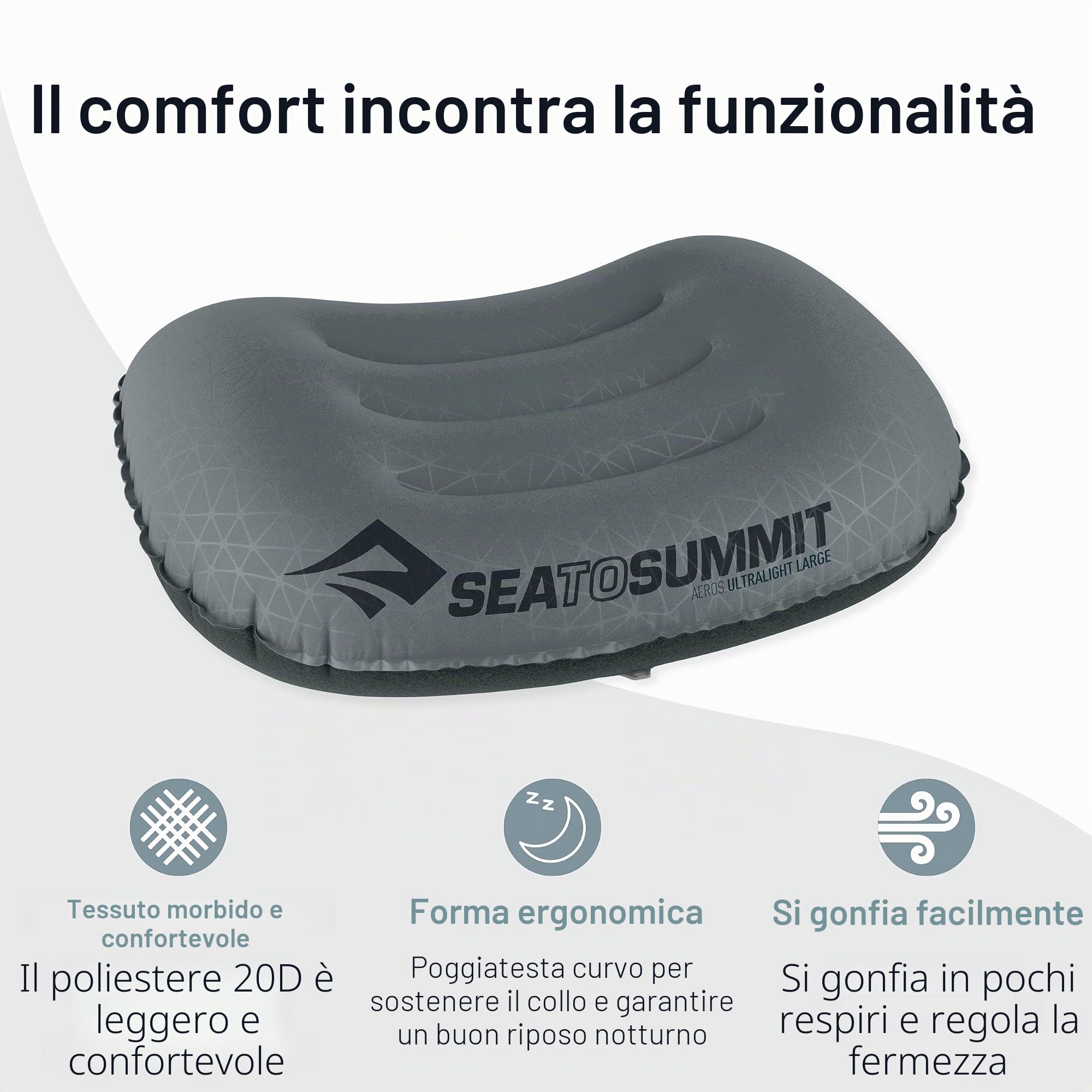 SEATO SUMMIT Almohada - Aeros Ultralight Pillow L turquesa Color: turquesa