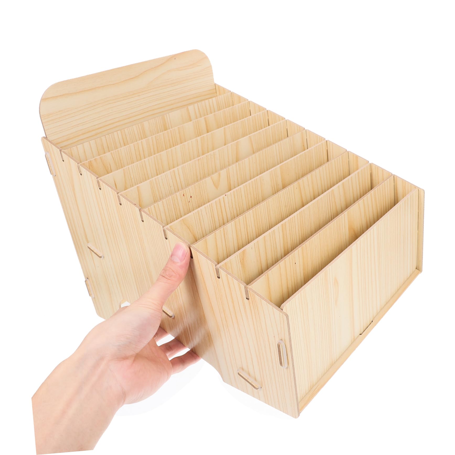 Caja Organizadora de Madera Fácil Montaje con Compartimentos Múltiples Diseño Rústico Elegante y Gran Capacidad para Oficina y Tienda para Recibos y Documentos
