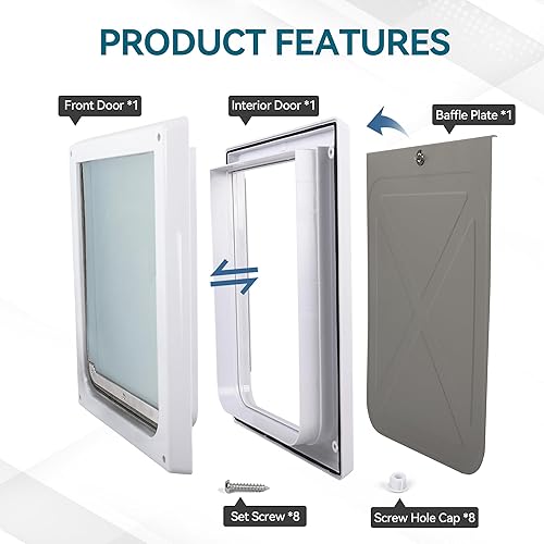 Miniatura 8 de PAWISE Puerta de perro de 2 vías con solapa transparente (mediana)