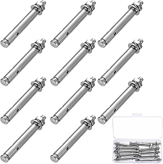 M8 Tornillos con Tacos de Expansión de Metálicos, 11 Pcs Tacos Anclaje Metálico de Expansión, Tacos Pared de Pladur Gran Peso, Tornillos de Expansión para Paredes Huecas Hormigón, M8x80mm