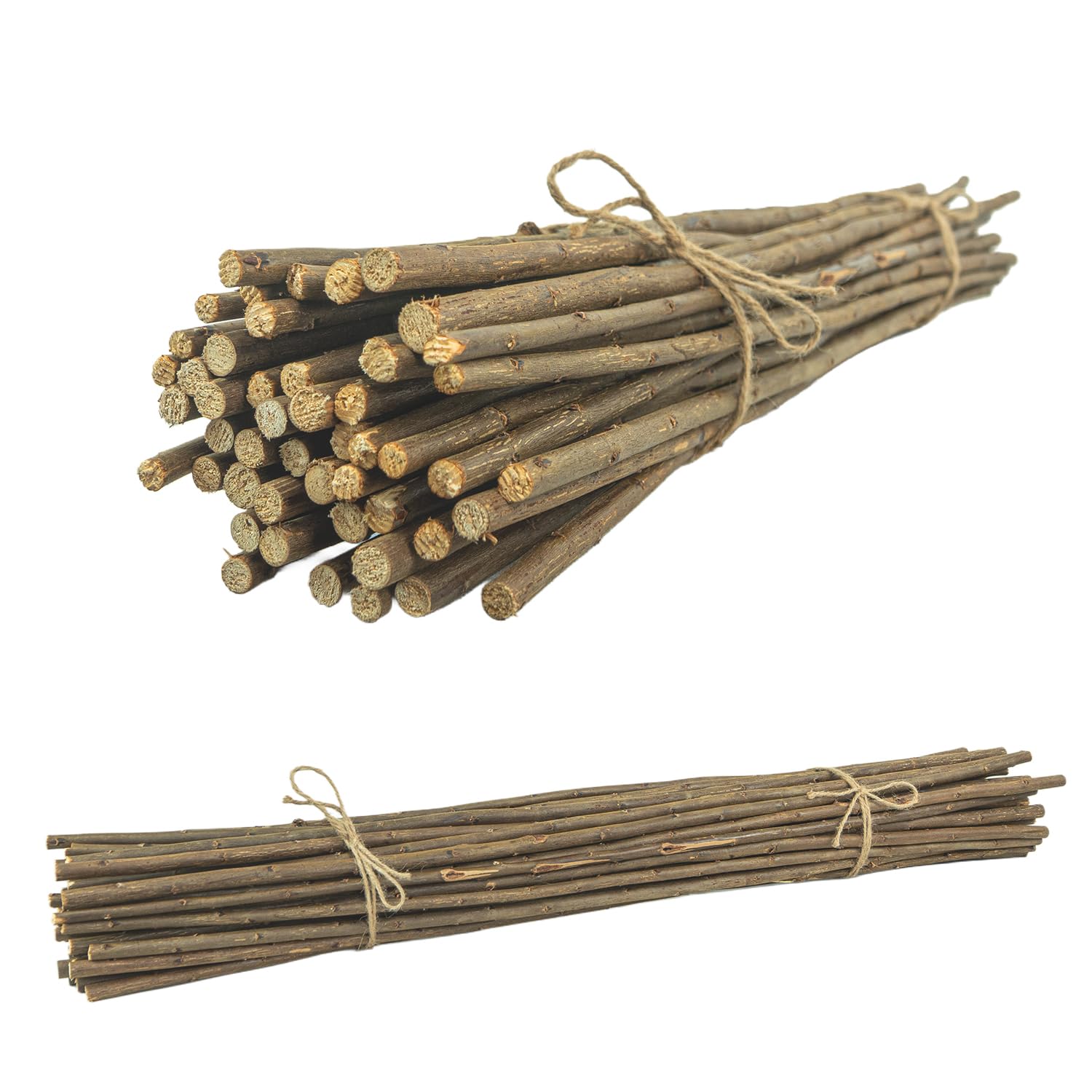 Woodside 50 Pack Willow Pea & Bean Support Sticks 90cm – Natural Garden Plant Support Canes for Climbing Plants, Peas, Beans & Vegetables