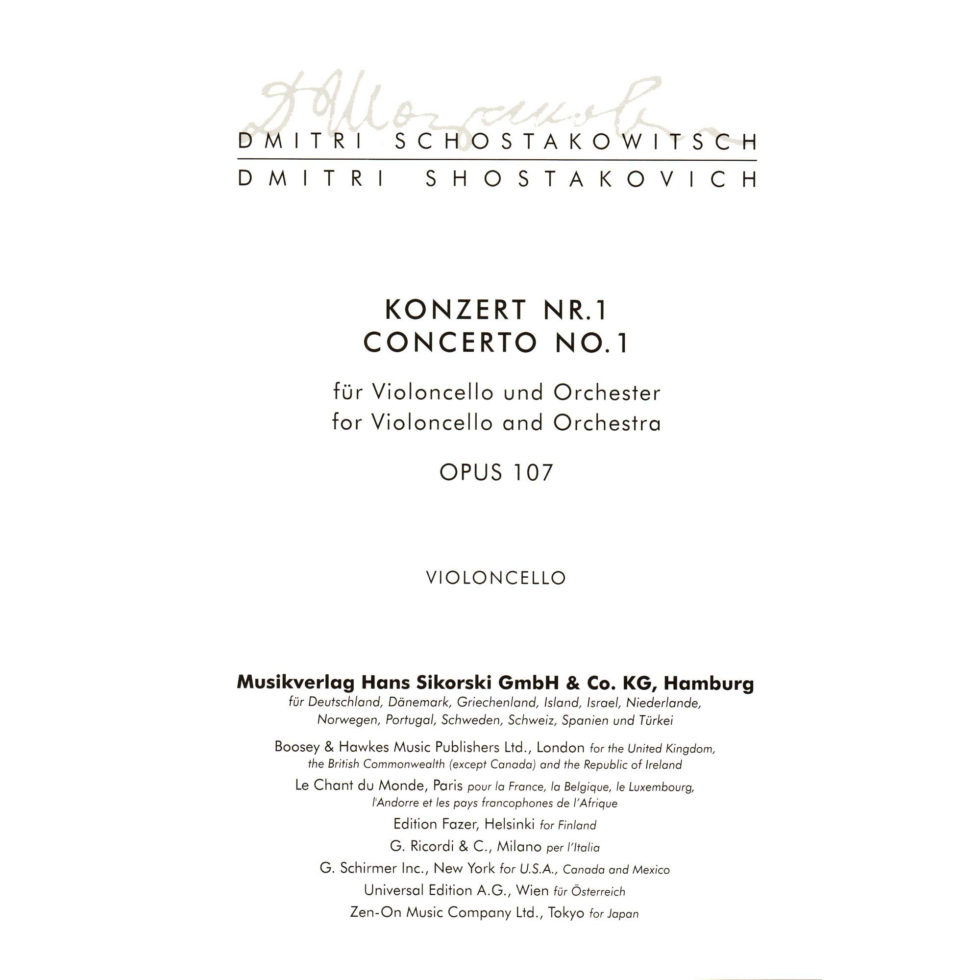 SHOSTAKOVICH - Concerto n. 1 in Mib maggiore Op.107 per Violoncello e Piano (Rostropovich)