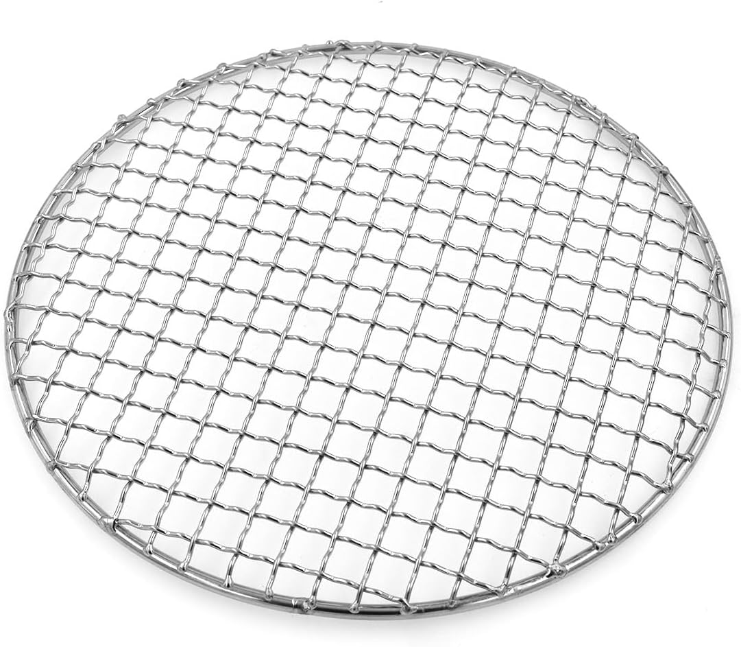 Multi-Purpose Barbecue Net — BBQ Net for Grilling — SUS304 BBQ Grill Mesh — Round Barbecue Wire Rack — BBQ Rack/Grate/Steam Mesh for Camping Charbroil Outdoor Barbeque Backyards (9.8'')