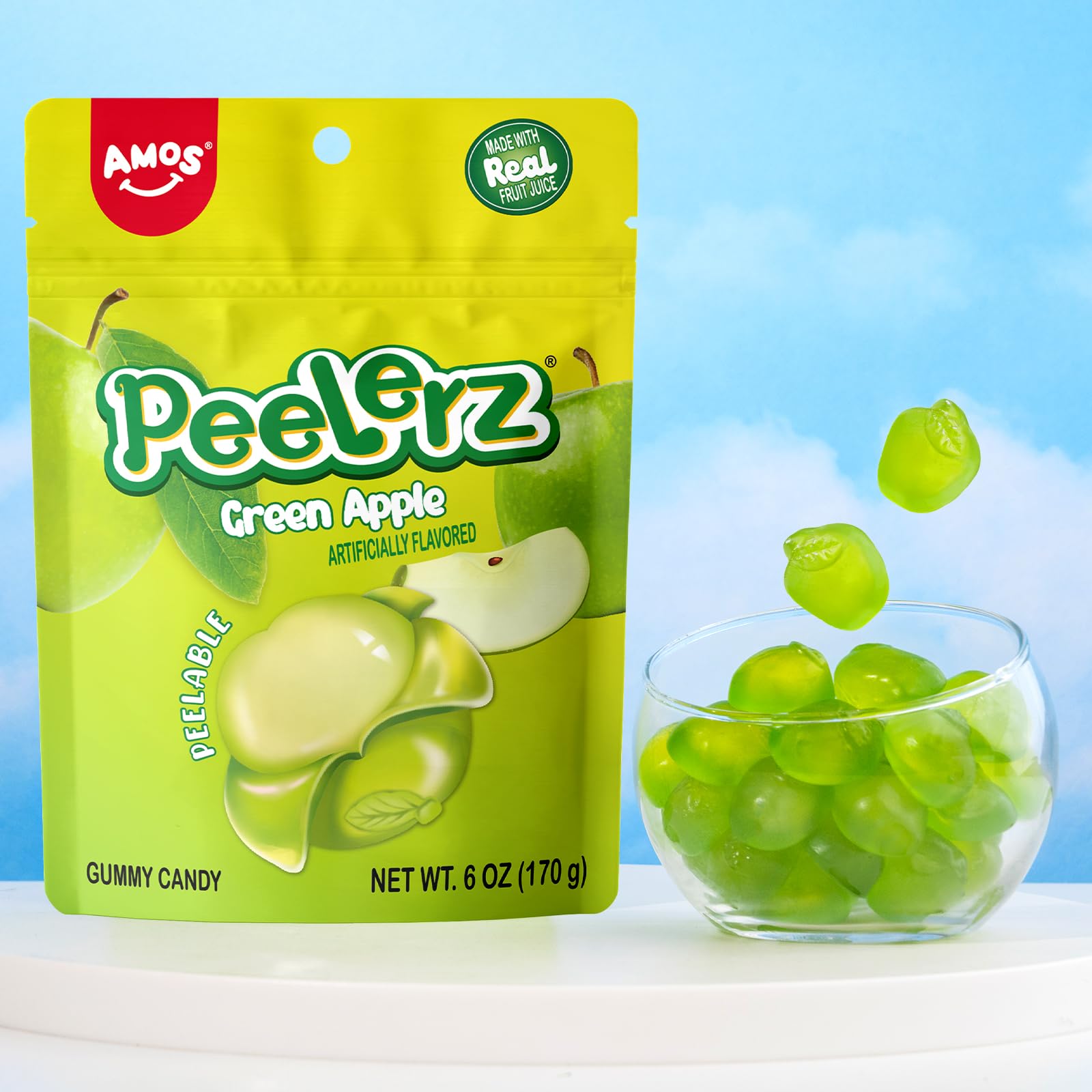 Amazon.com : AMOS Peelerz Gummy Green Apple – Apple-Shaped