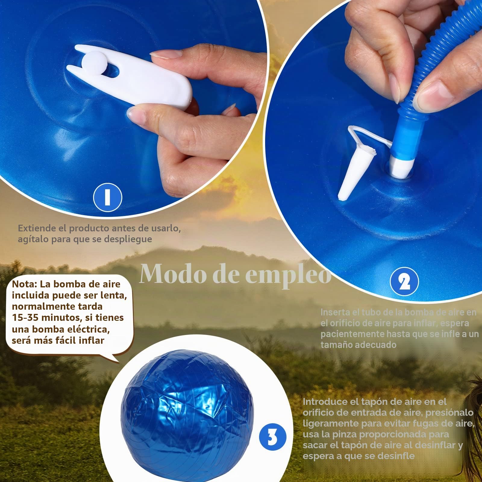 Sotiff 2 Pelotas de fútbol Gigantes de 40 Pulgadas para Jugar a Caballos Grandes, Color Azul y Rojo