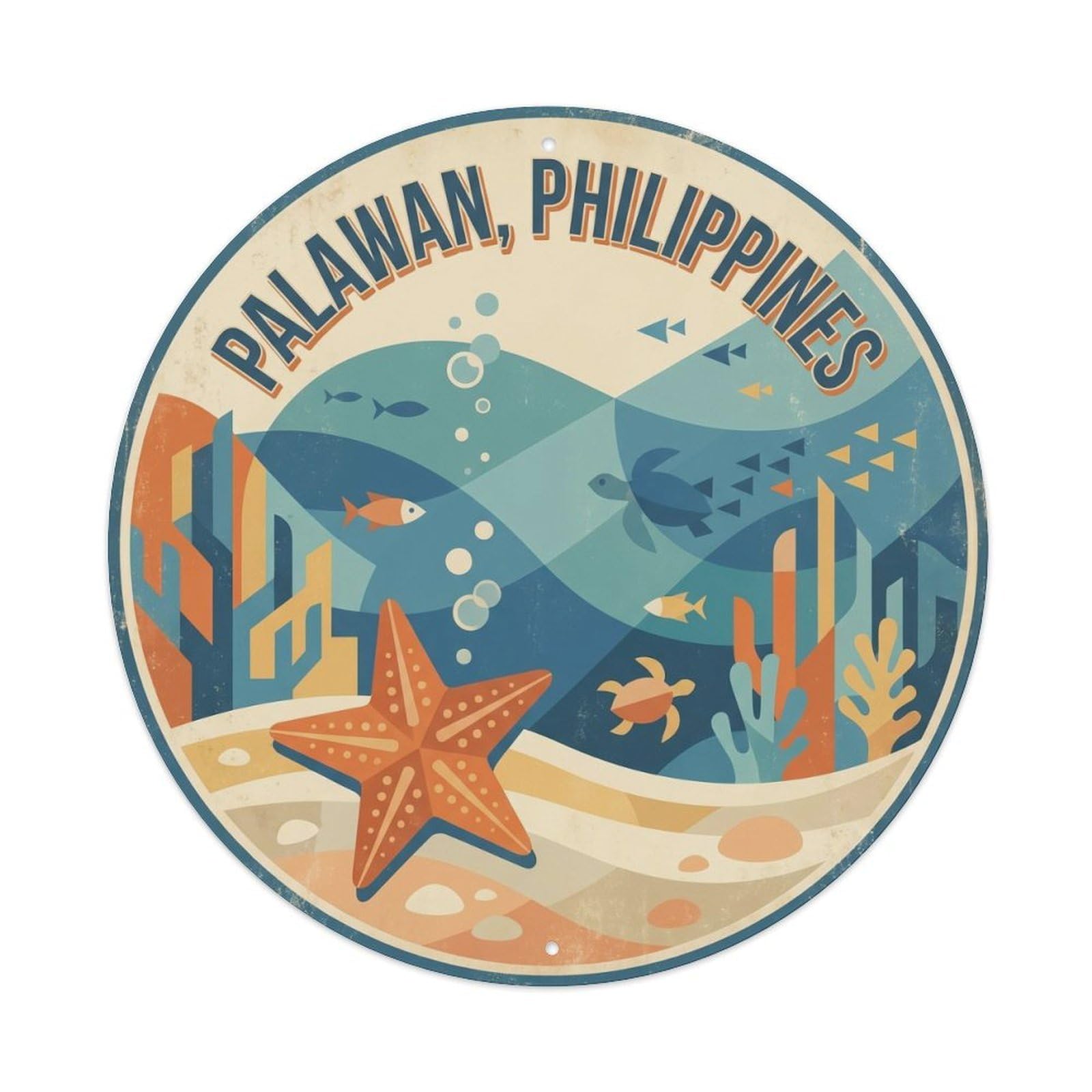 Palawan Starfish Diving Travel Ocean Nature Metal Tin Sign