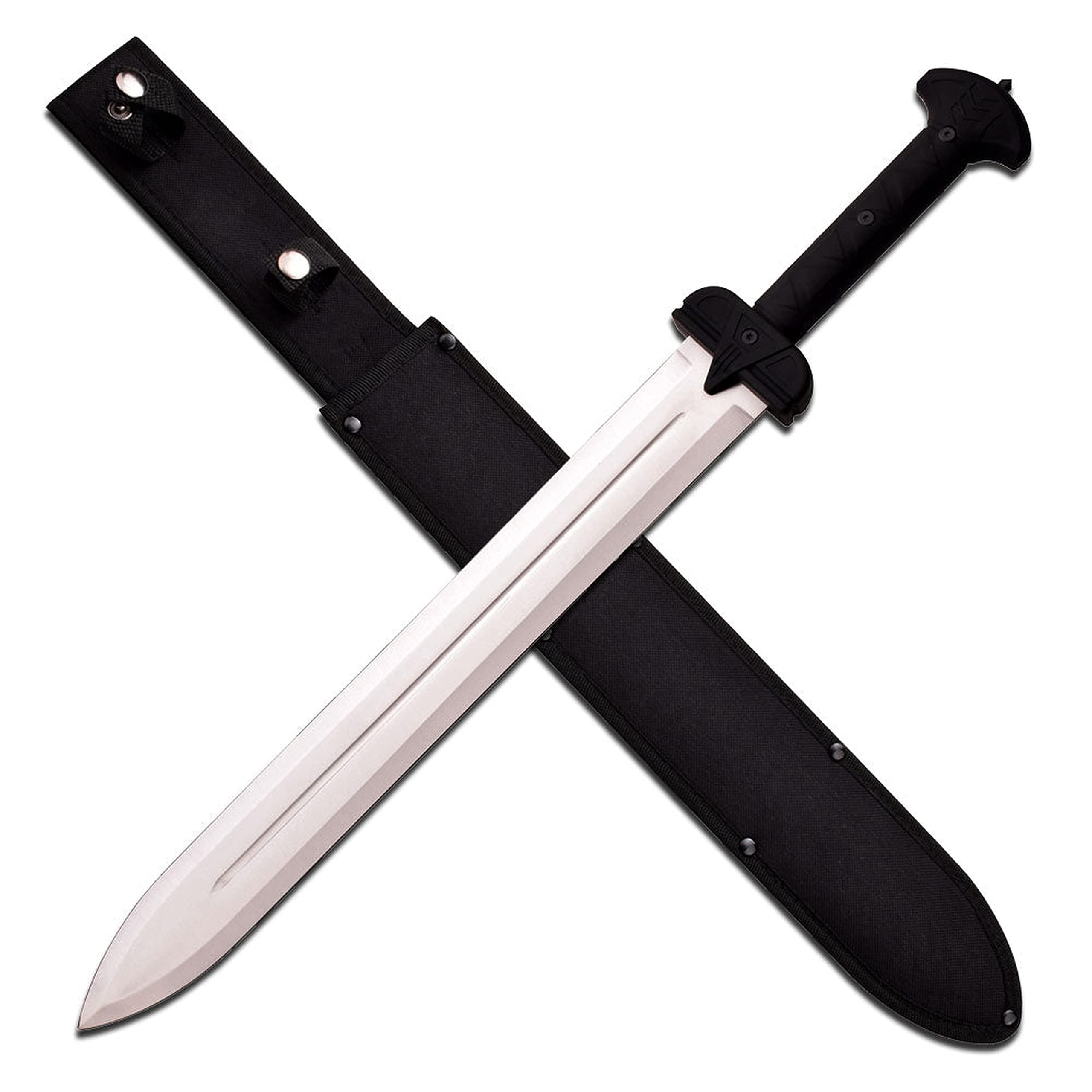 Machete scharf echt Gladius Schwert mit Scheide scharf echt zum Training Metall Stahl Nur für Erwachsene 62 cm - 18 Jahre erforderlich SW-1276