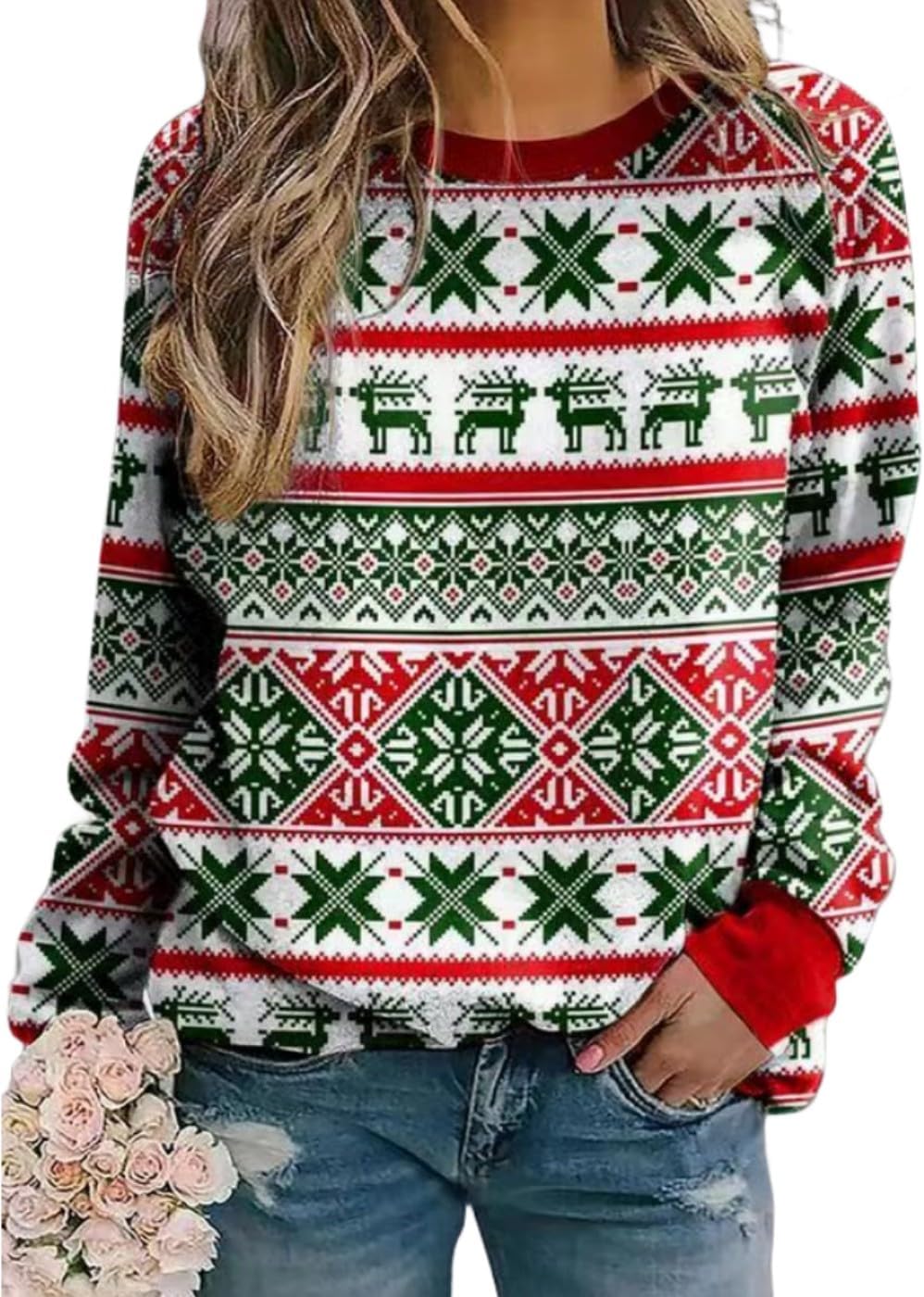 Fall Halloween Knitted Sweater For Women Winter Holiday Xmas Christmas Pullover Sweatshirt Tops