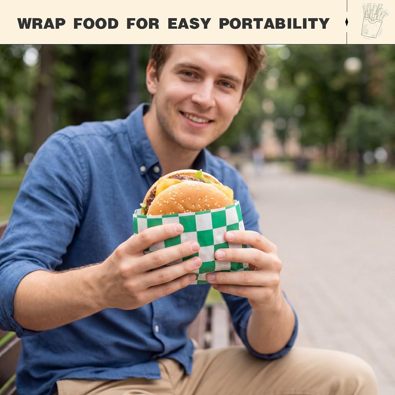 Colarr 1000 Pcs Waxed Paper Sheets Bulk 15 x 15 Inch Large Sandwich Wrapping Papers Checkered Deli Food Basket Liners for Burgers Bread Restaurant Barbecue Picnic(Green)