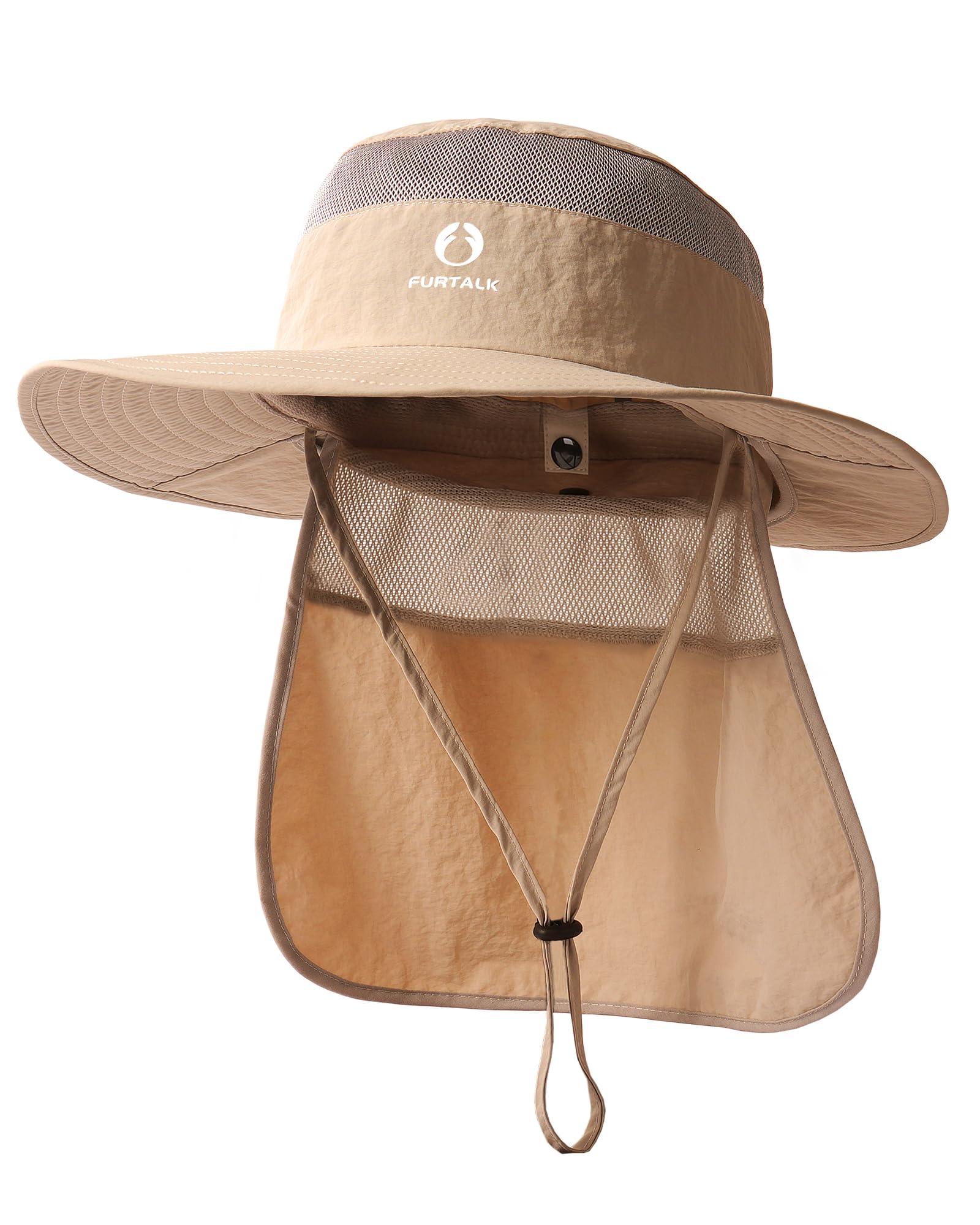 FURTALK Sun Hats for Men Women Fishing Hat with Neck Flap UPF 80+ Breathable Wide Brim Hiking Safari Summer Bucket Hats