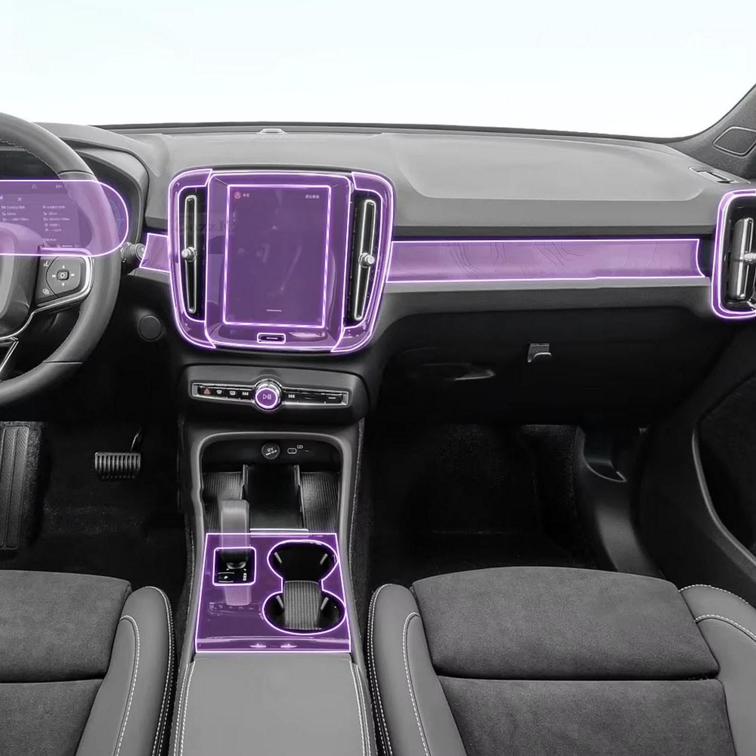 Film de protection en TPU pour console Volvo XC40 Recharge 2020-2024