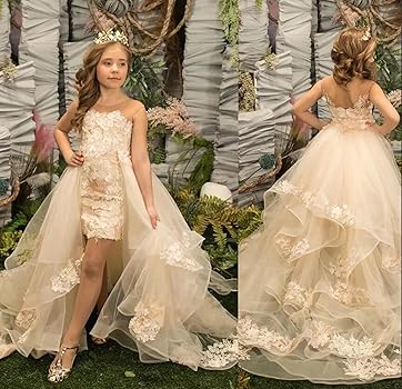 ジャケット・アウター Treat urself Girl's tulle frill jersey Amazon.com: FLwuhui Flower Girls Sheer Neck Lace Appliques