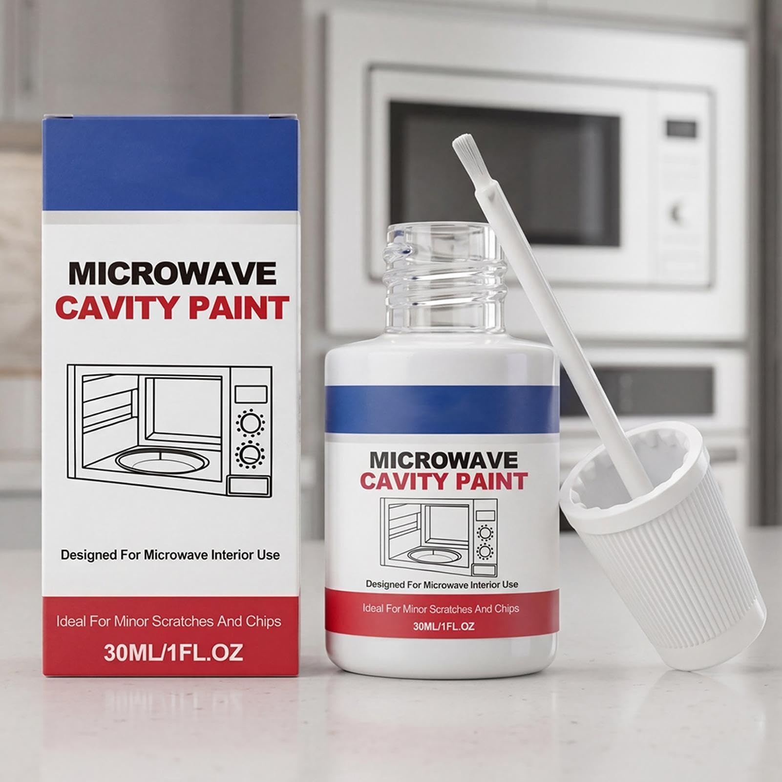 Farba do wnętrza mikrofalówki, 30ml farba do naprawy urządzeń, wysoki połysk powłoka mikrofalowa, odporna na ciepło powłoka do domu, kuchni, mieszkania, restauracji, akademika