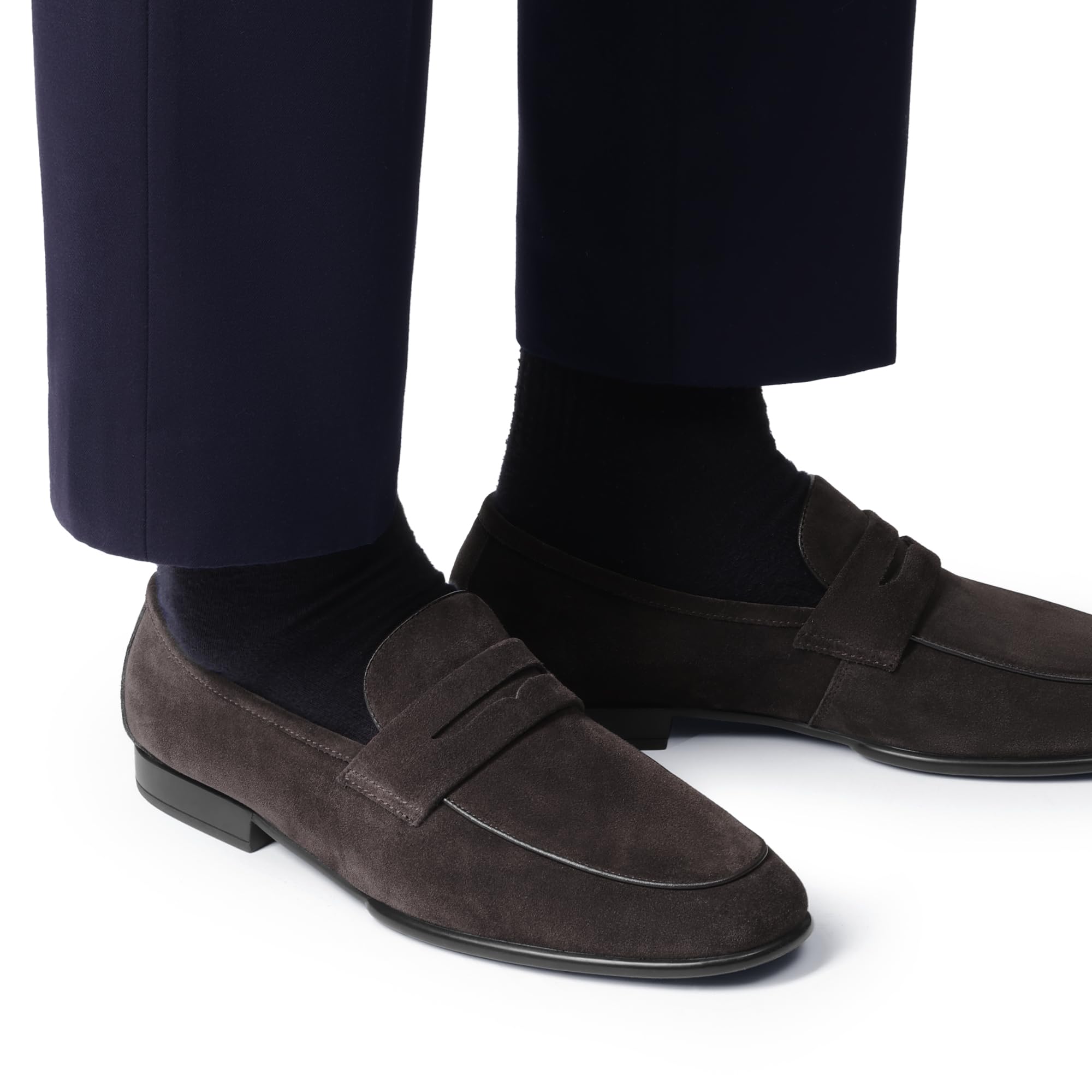 Bruno Marc Mocasines clásicos de cuero para hombre, cómodos, ligeros, sin cordones