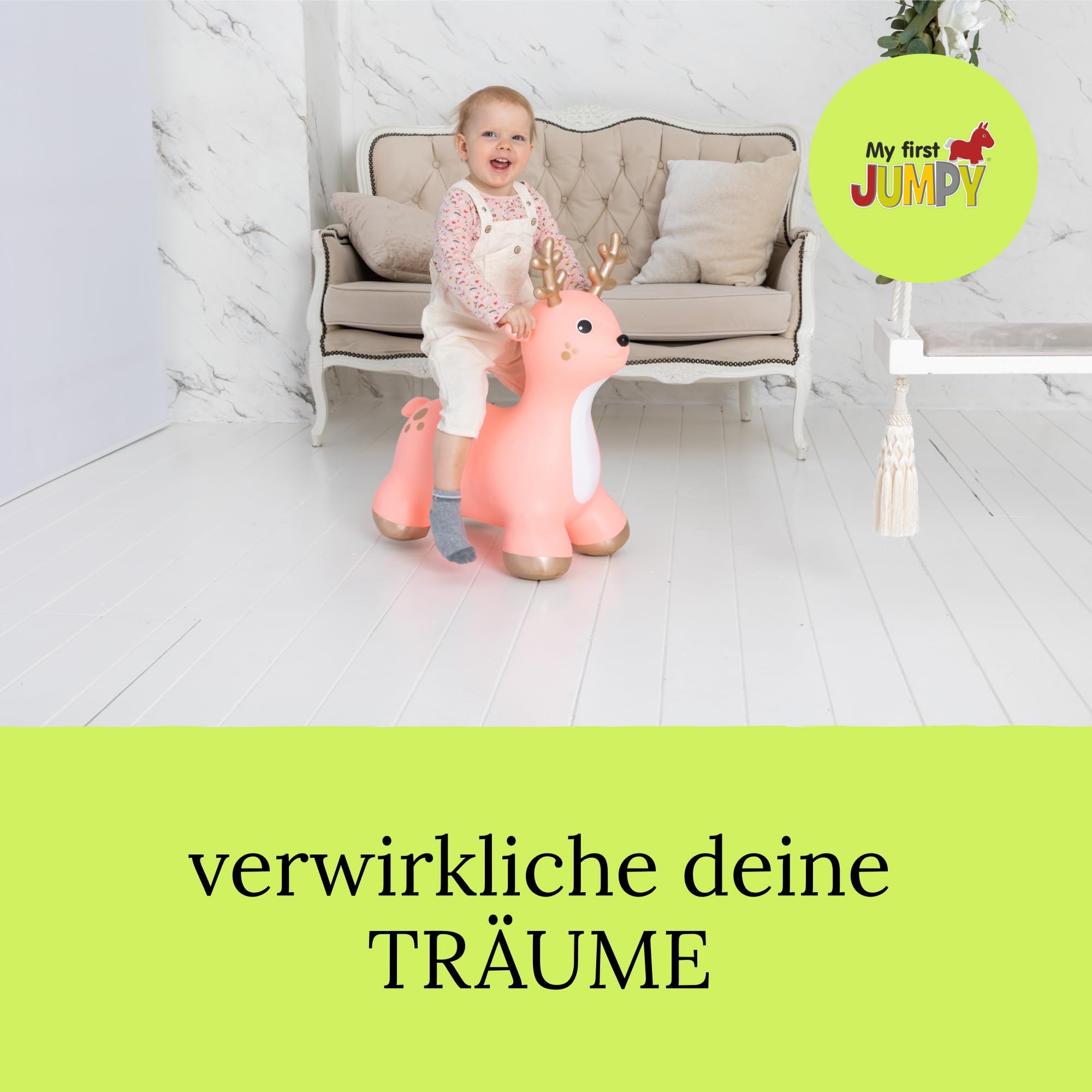 Hüpftier GO69359 Hüpfball, rosa, ca 55 cm