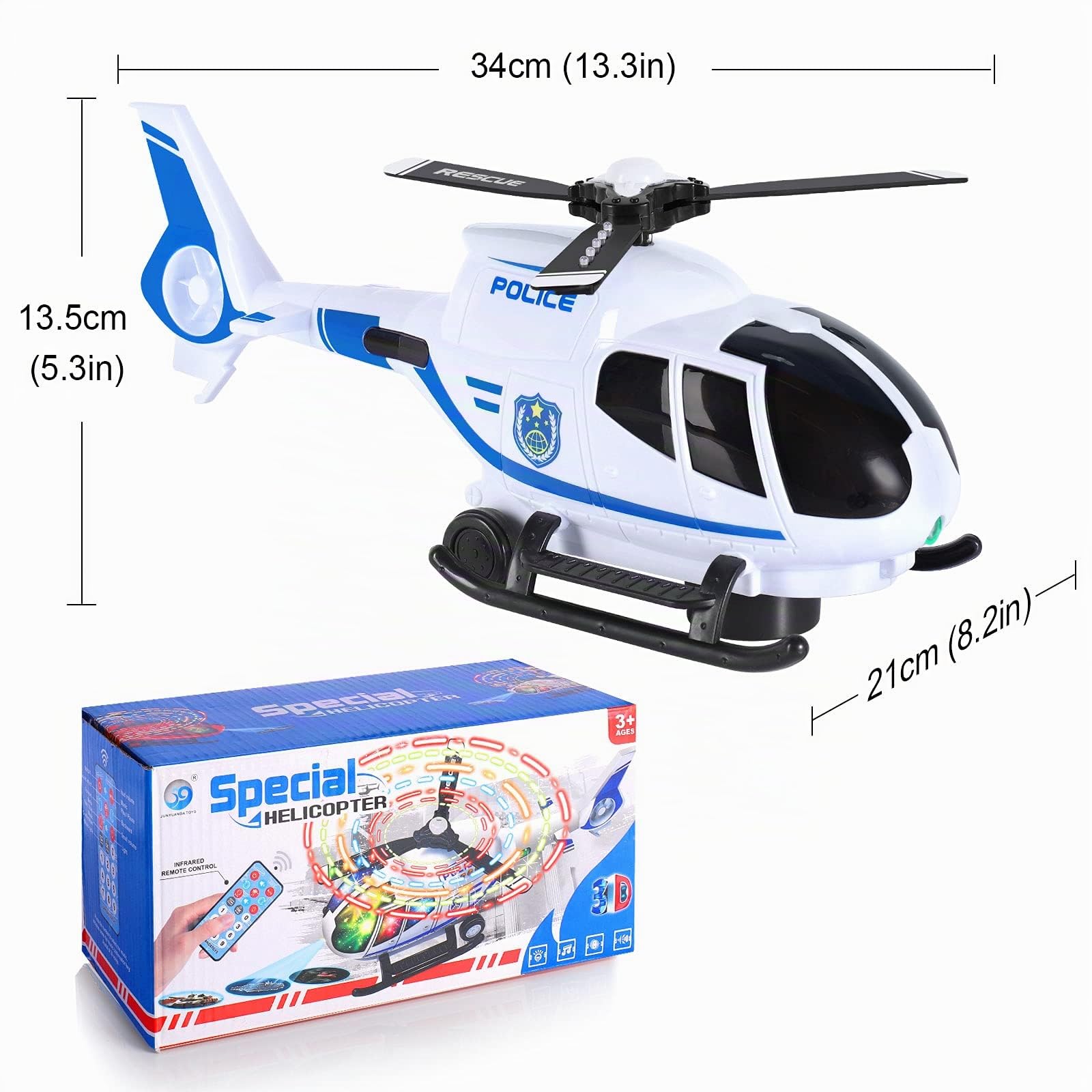 SHANNA Jeu pour VéHicule AéRien,Télécommande Infrarouge de Jouet hélicoptère, Avion Car Toy avec Ensemble Jouets éDucatifs pour VéHicules, avec Les lumières LED et la musiquepour Enfant (Blanche)