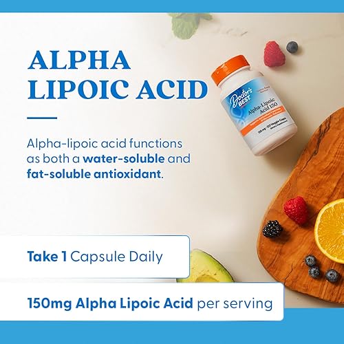 Miniatura 4 de Doctor's Best Ácido alfa lipoico 150, ayuda a apoyar el metabolismo de la glucosa y regenerar antioxidantes* Sin OMG, sin gluten, vegano, sin soja,