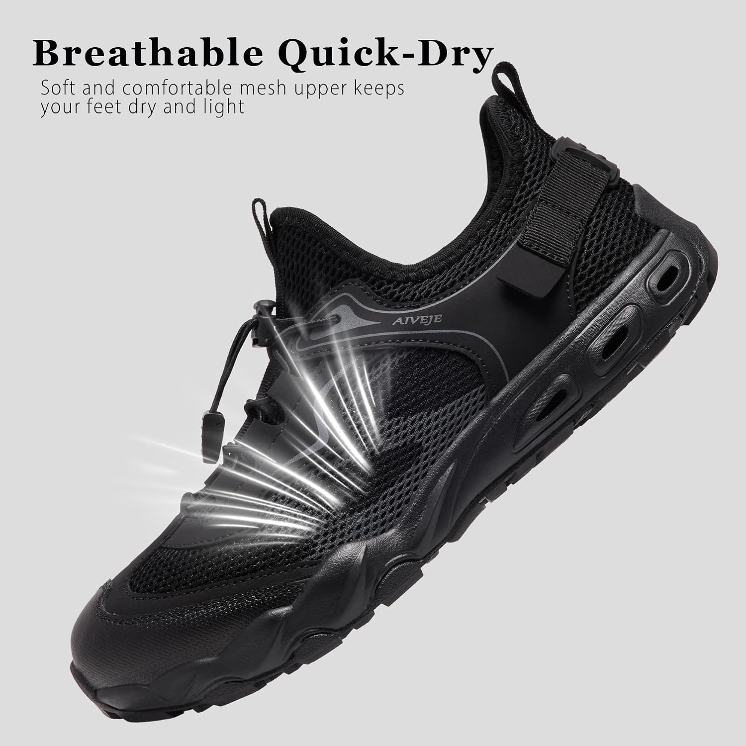 Water Shoes for Men Quick-Dry Aqua Shoes Non-Slip Hiking Athletic Water Sandals Amphibious Summer Footwear