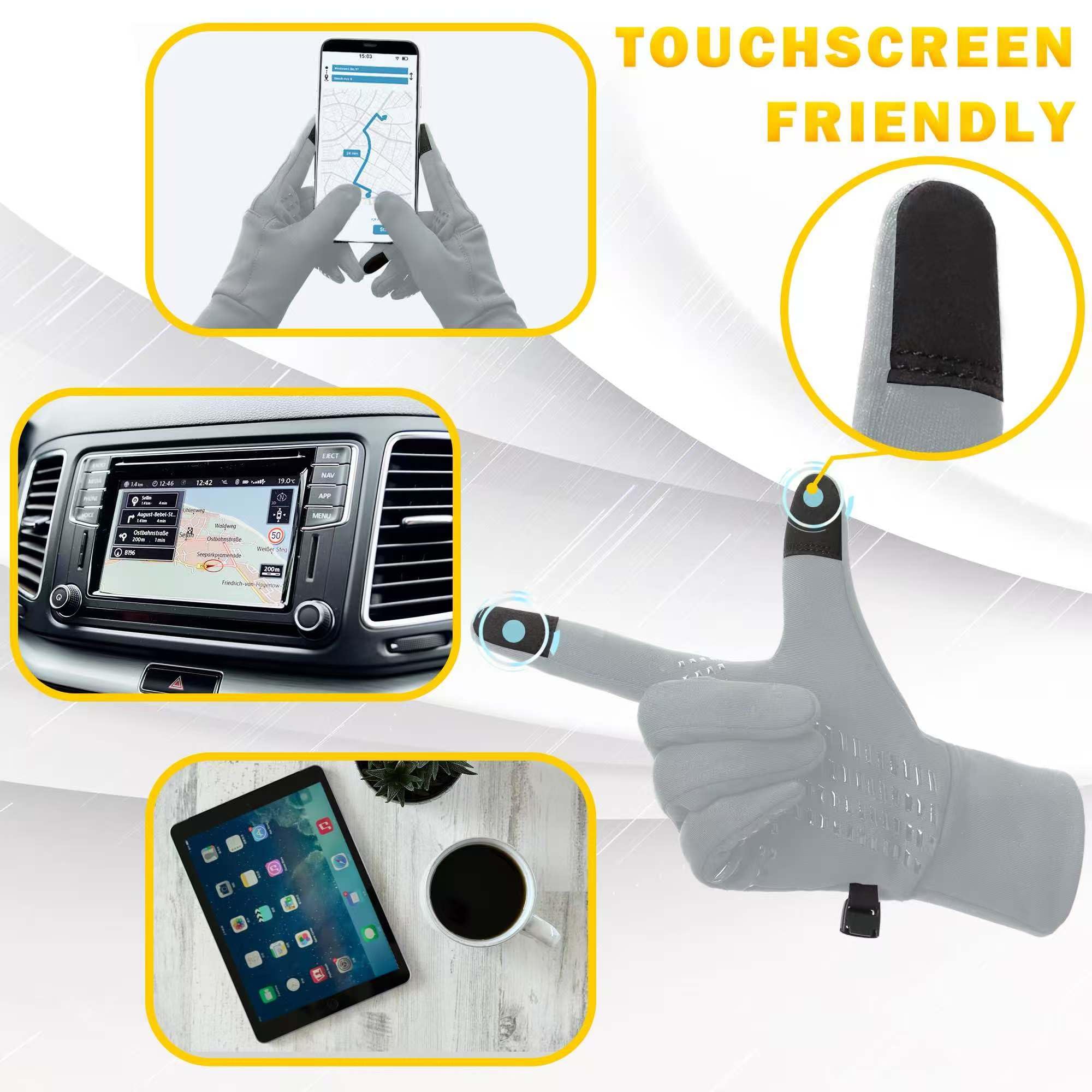 BLUEVER Guanti da Corsa, Guanti Invernali Antivento Touchscreen Guanti Sportivi Caldi Antiscivolo Idrorepellenti per Uomo Donna, Idea per Corsa, Ciclismo, Arrampicata, Escursionismo