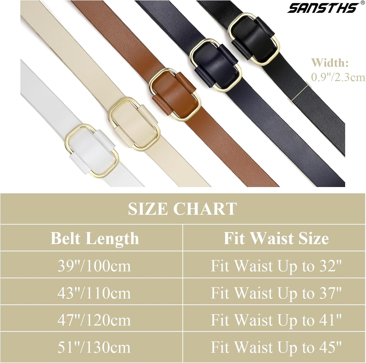 Women Leather Belts for Jeans Pants Fashion Gold Square Buckle Belt Ladies Dresses Casual Waist Belt - Image 6