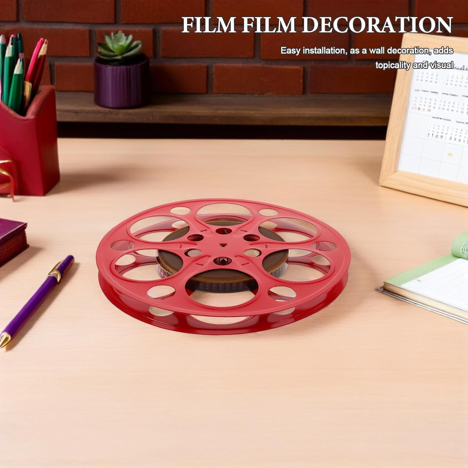 ERINGOGO メタル映画リール壁彫刻 工業用壁アート シアタールーム装飾 映画テーマパーティーデコレーション用ヴィンテージフィル