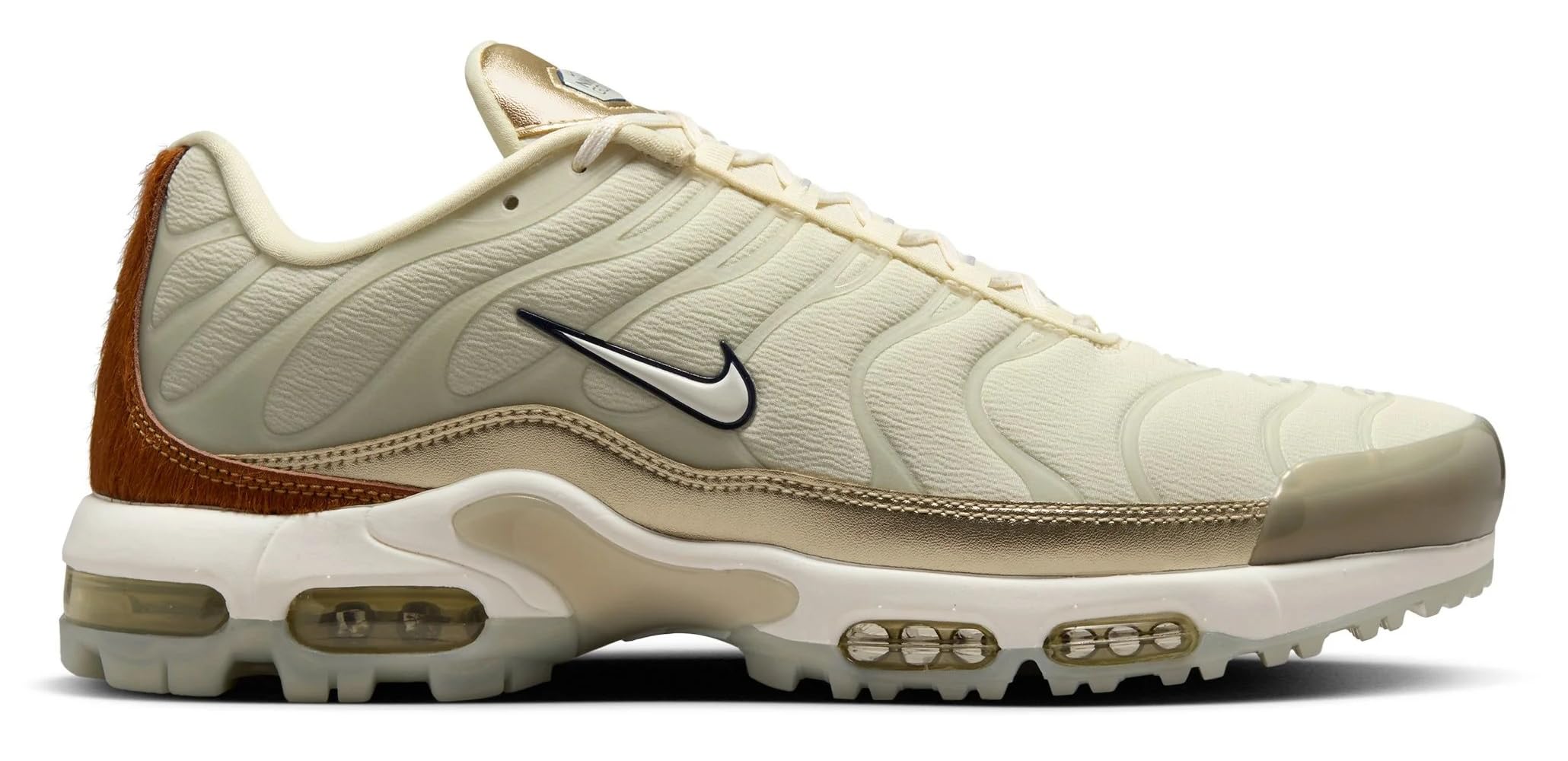 Nike Air Max Plus G NRG 'Players Championship' Golf Shoes (IB4415-100, Coconut Milk/Sail/Jade Horizon/Midnight Navy/Light British Tan) 9 Women/7.5 Men