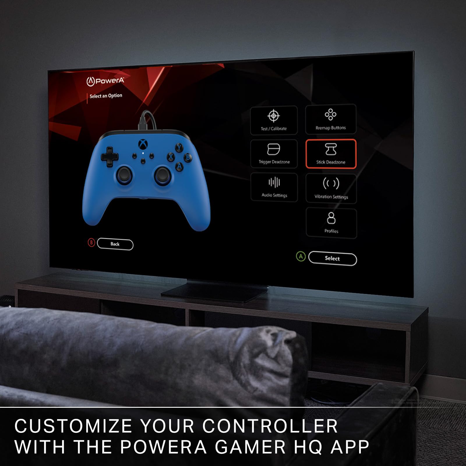 PowerA Manette filaire symétrique pour Xbox Series X|S – Bleu, sous licence officielle, disposition de joystick en ligne, compatible Windows 10/11, double moteurs Rumble, déclencheurs d'impulsion
