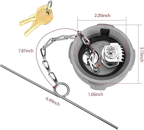 Miniatura 2 de Tapa de combustible con bloqueo de 2 14 pulgadas, accesorios de tanque de combustible con bloqueo para Ford 650 750 para camión Hino 268 Box