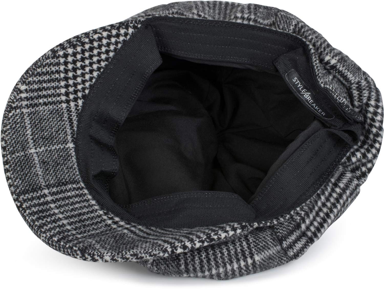 styleBREAKER Casquette Bakerboy pour Femmes avec Motif à Carreaux Glencheck, Casquette Ballon, Casquette Newsboy, Casquette Plate 04023060