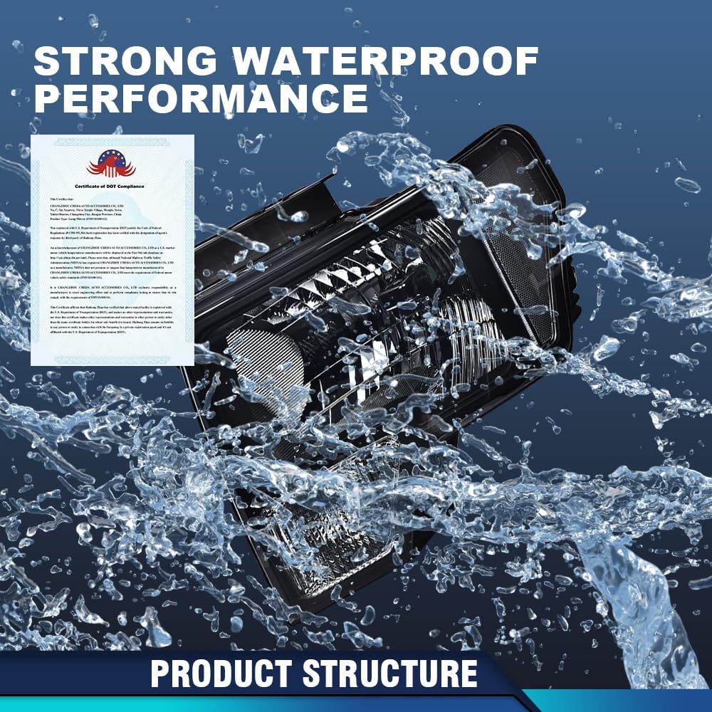 PIT66 Headlight Assembly Compatible with Ford F150 2009 2010 2012 2013 2014 ONLY Fit Factory Halogen Models Headlamp Front Lights Smoky Lens Black Housing Clear Reflector