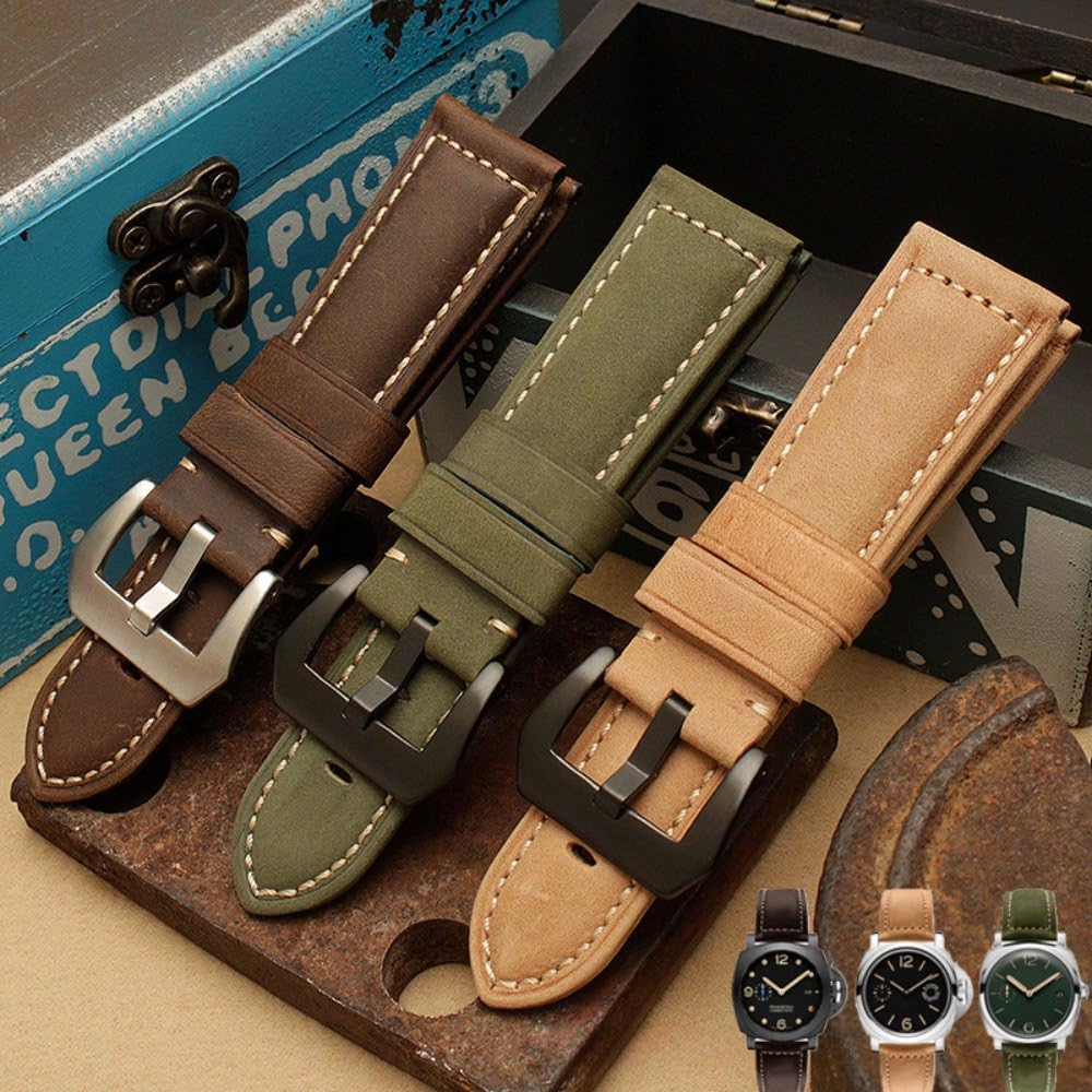 Correa de cuero auténtico, Adecuado for correa de reloj Correa cuero Hombres Mujeres