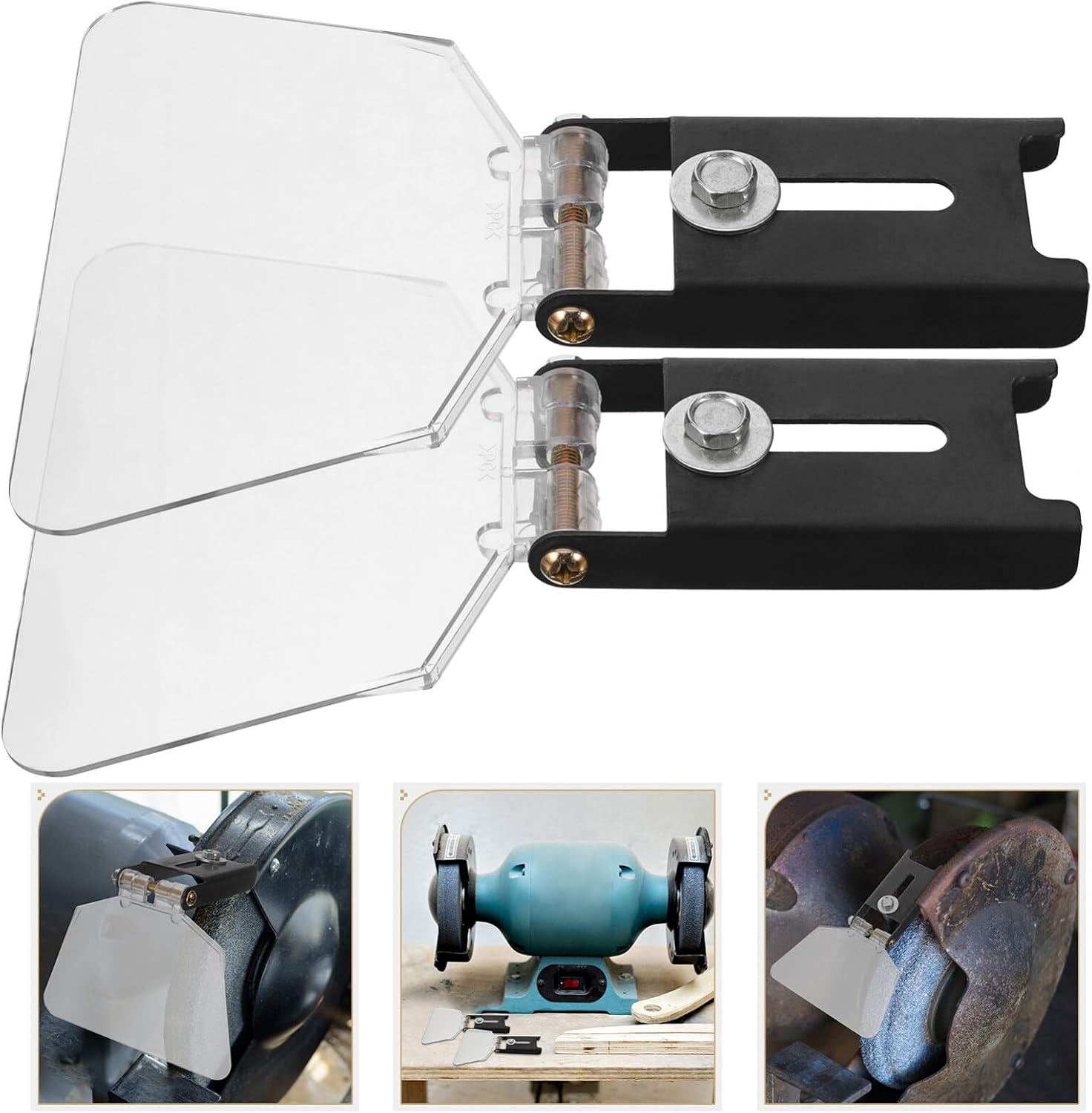 Uonlytech 2pcs Bench Eye Cover Transparent Shield for Power Tools Prevents Flying Debris Versatile and Accessory