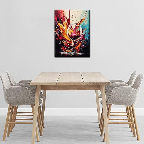 Miniatura 4 de Pintura de diamante con salpicaduras de vino tinto para adultos y niños, arte abstracto de bebidas alcohólicas, arte de bricolaje 5D, cristal de