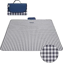 レジャーシート 軽量 防水ブランケット 水洗い マット 携帯便利 ピクニックマットビーチ キャンプ アウトドア 運動会 遠足 ビーチ お花見 防災 (グレーのチェック-150*180 cm)